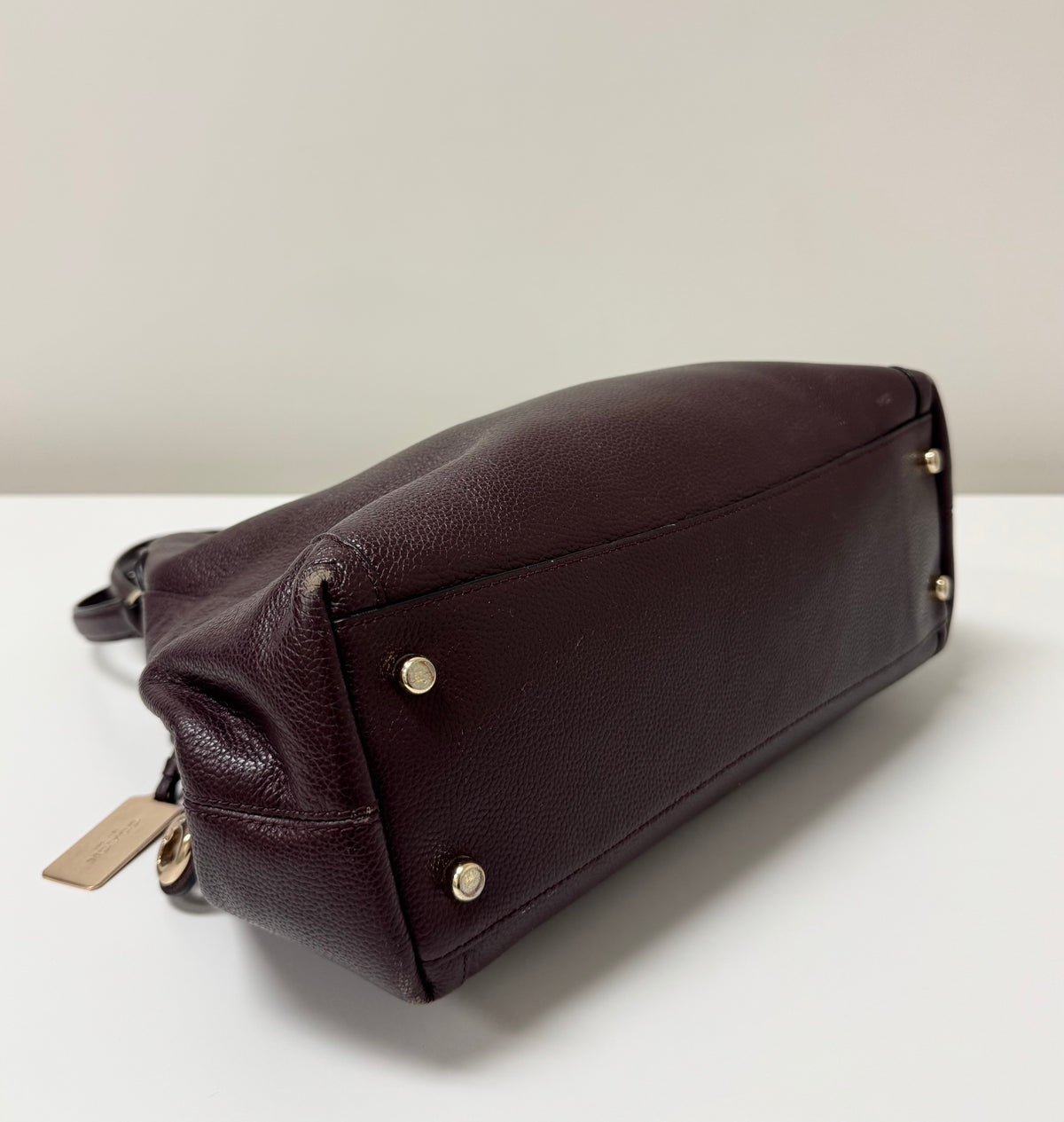 COACH 'Lexy' Oxblood Pebble Leather Shoulder Bag