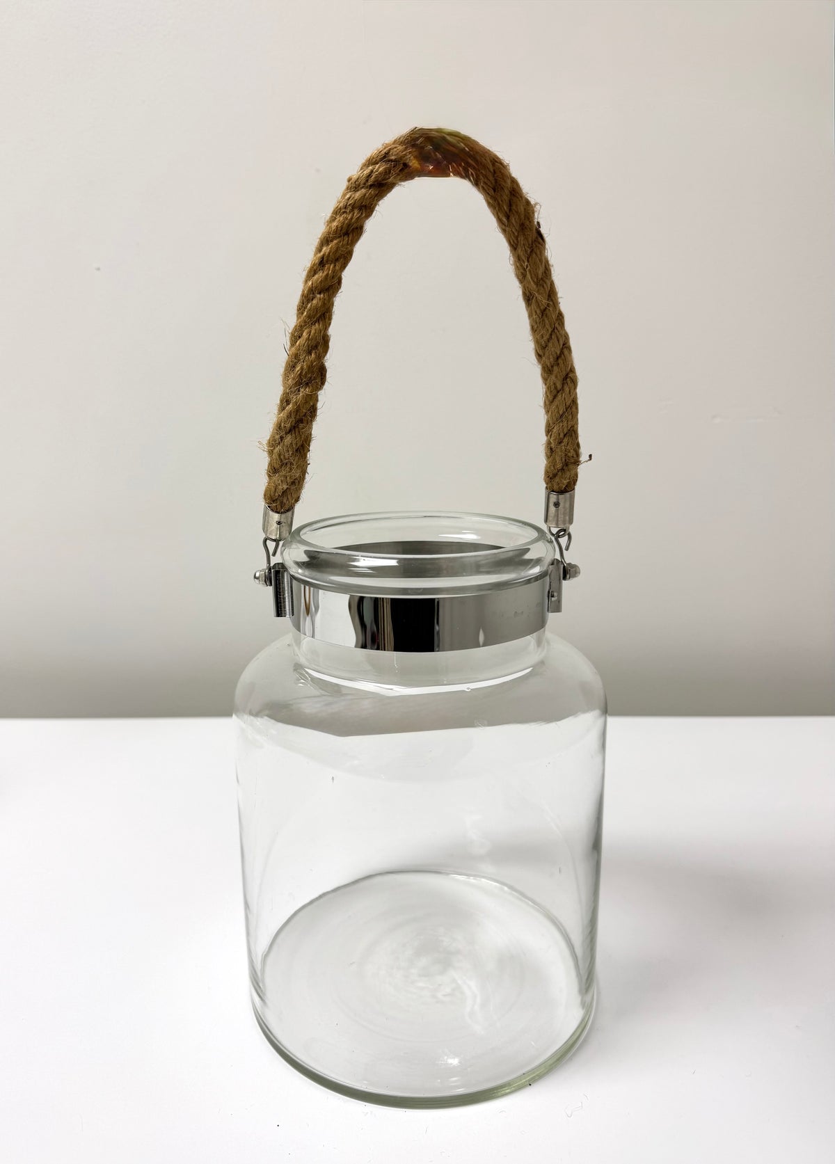 Glass Jar with Rope Handle