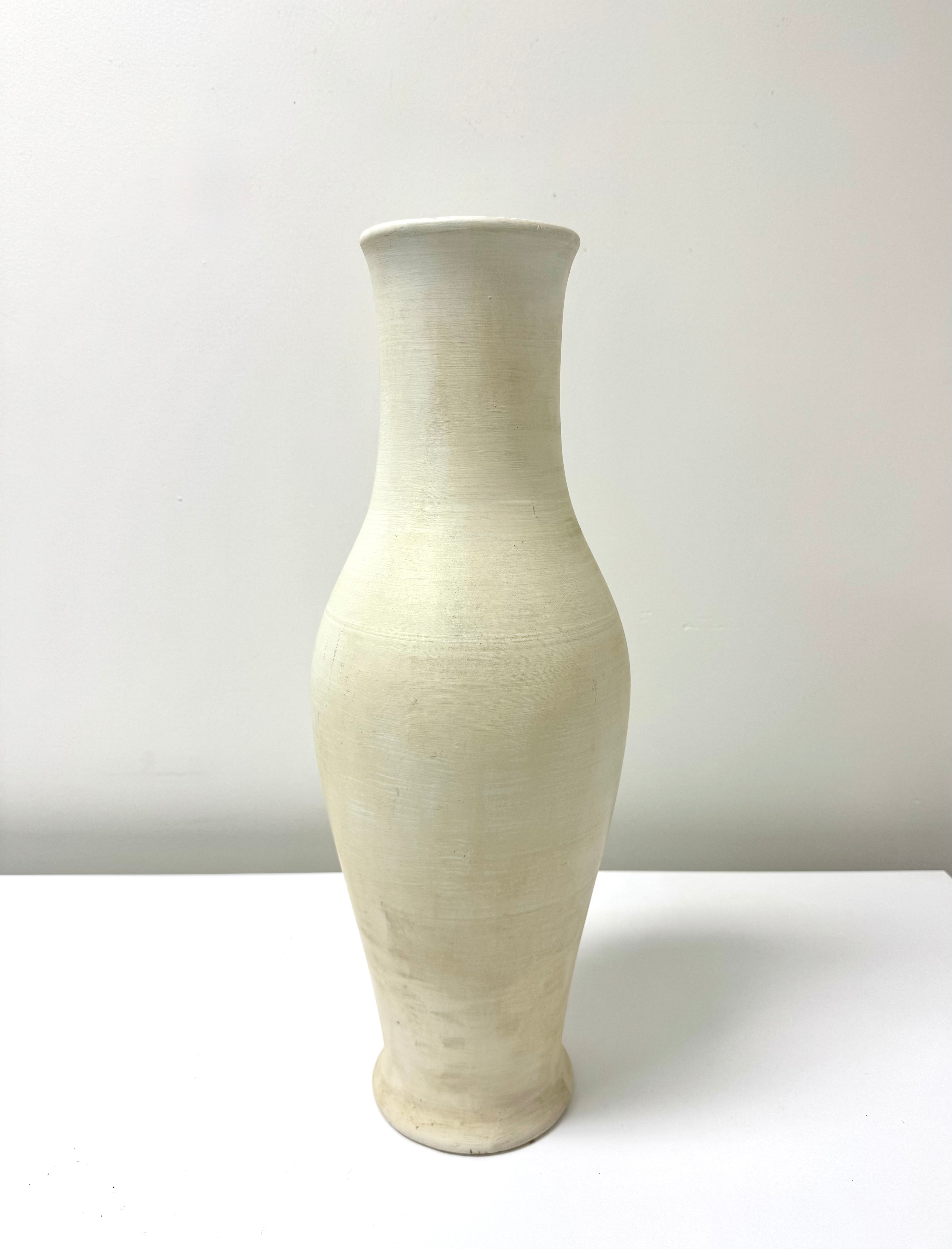 Matte Ivory Hourglass Vase