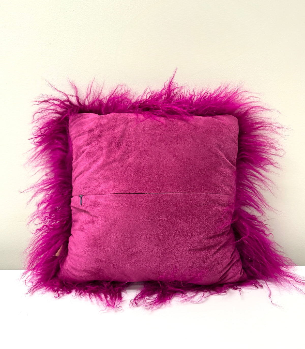 Fuchsia Mongolian Lamb 14" Pillow