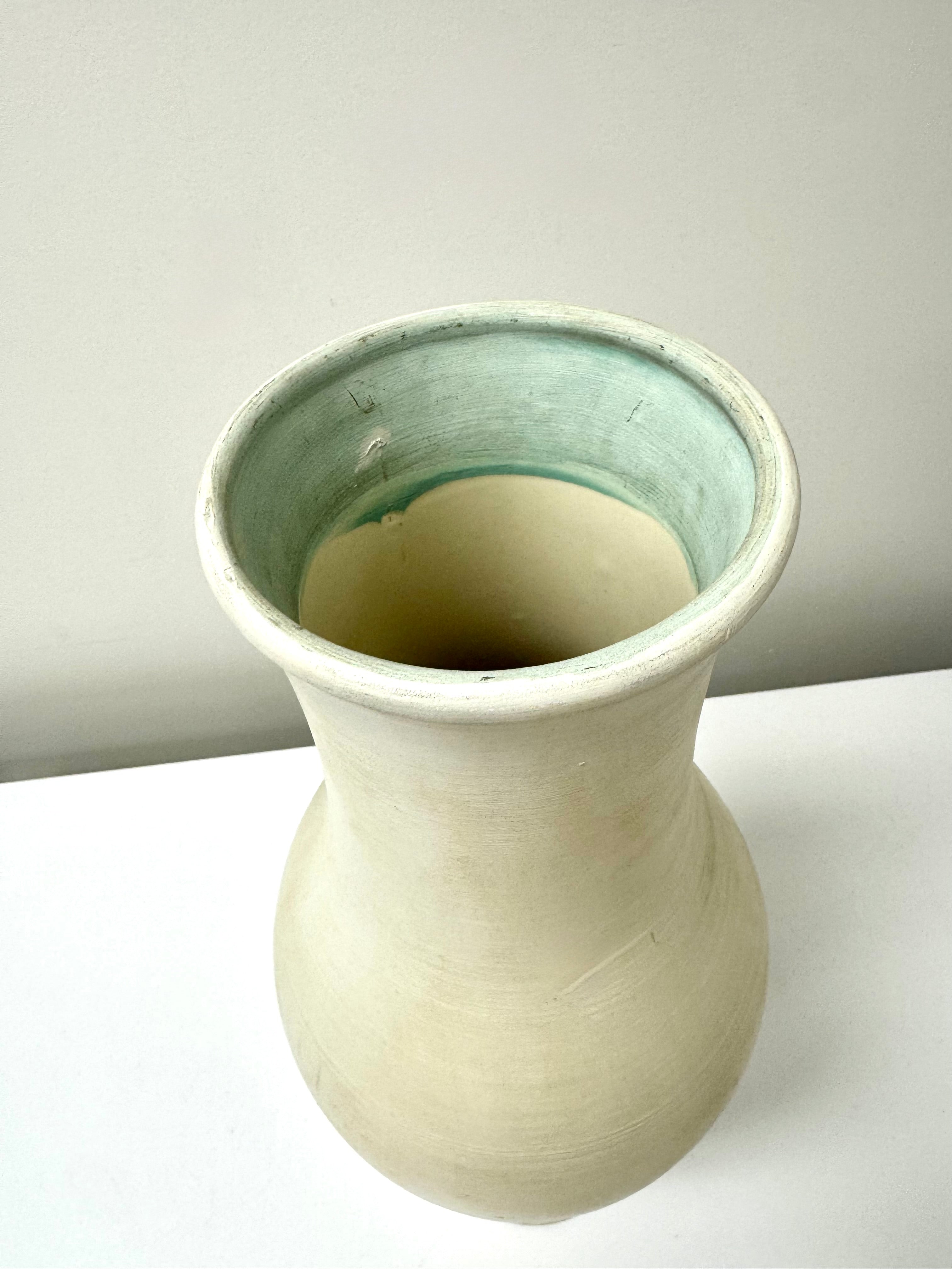 Matte Ivory Hourglass Vase