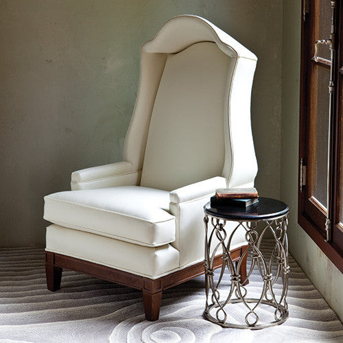 GLOBAL VIEWS Ivory Leather 'Bonnet' Chair
