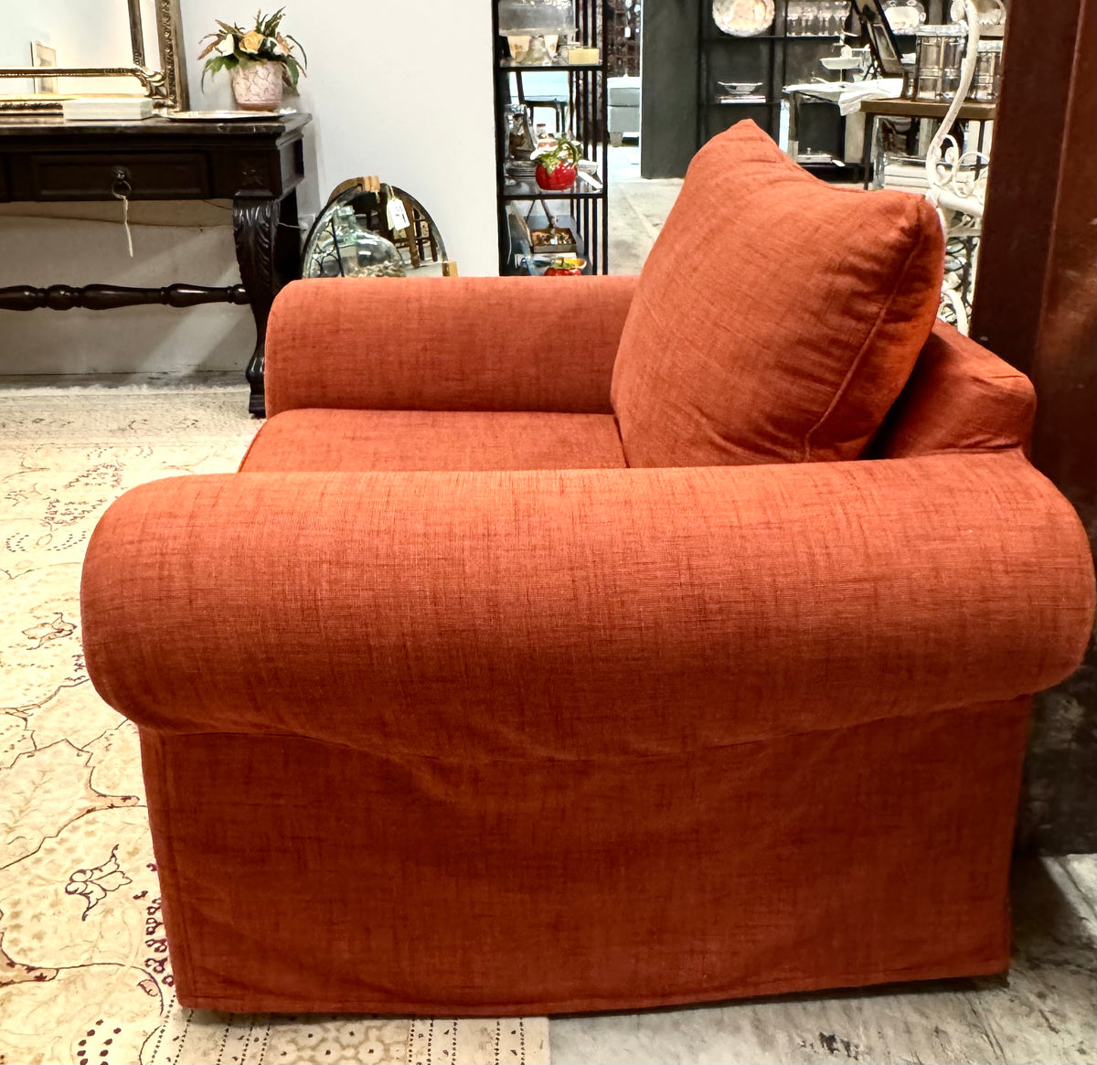Terracotta Slipcovered Chair