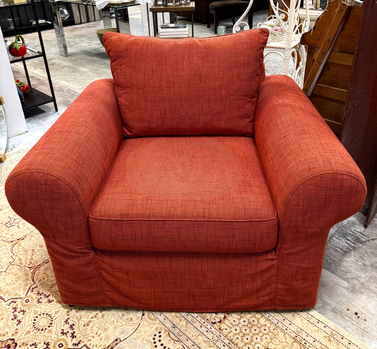 Terracotta Slipcovered Chair