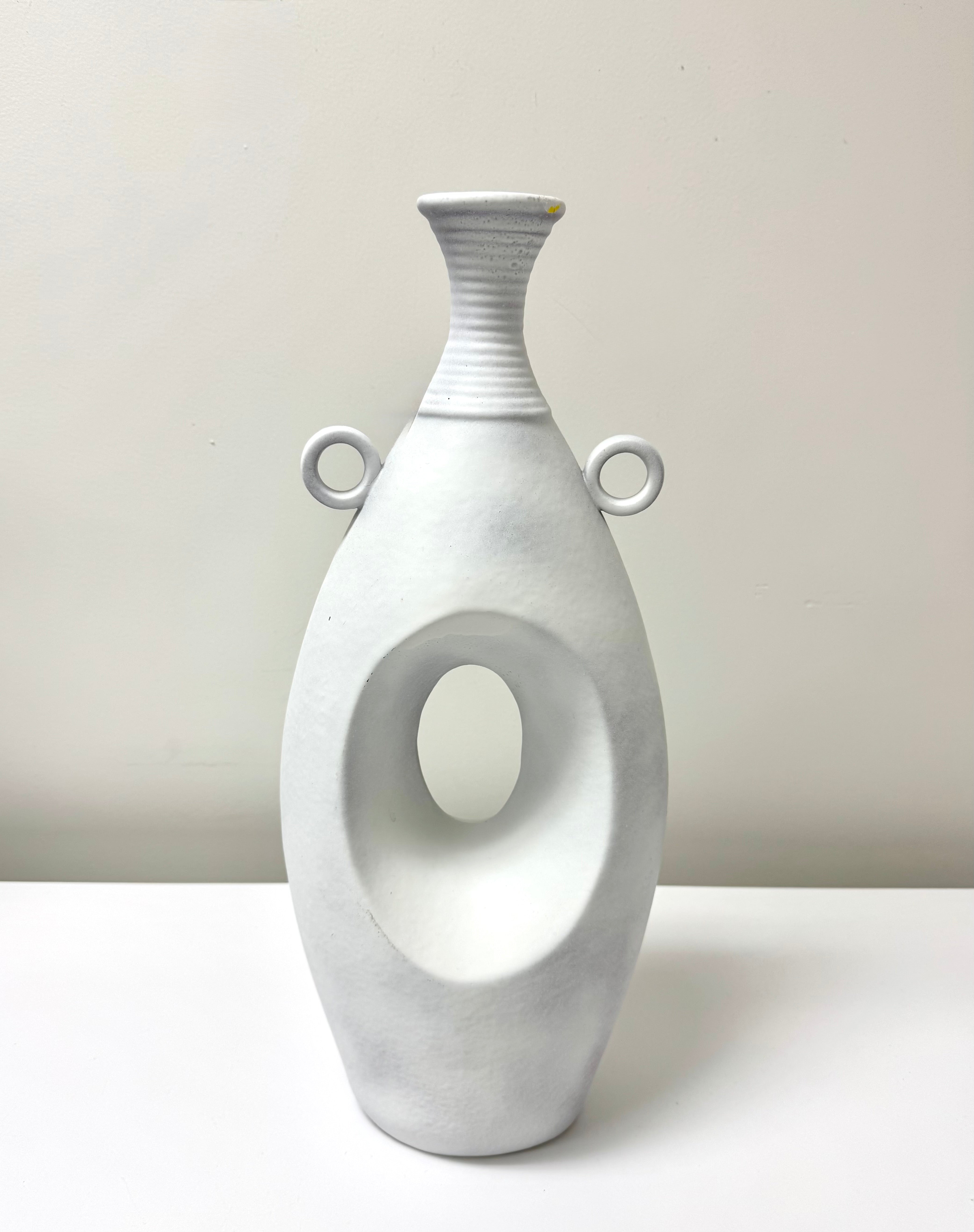 Matte White Loop Vase