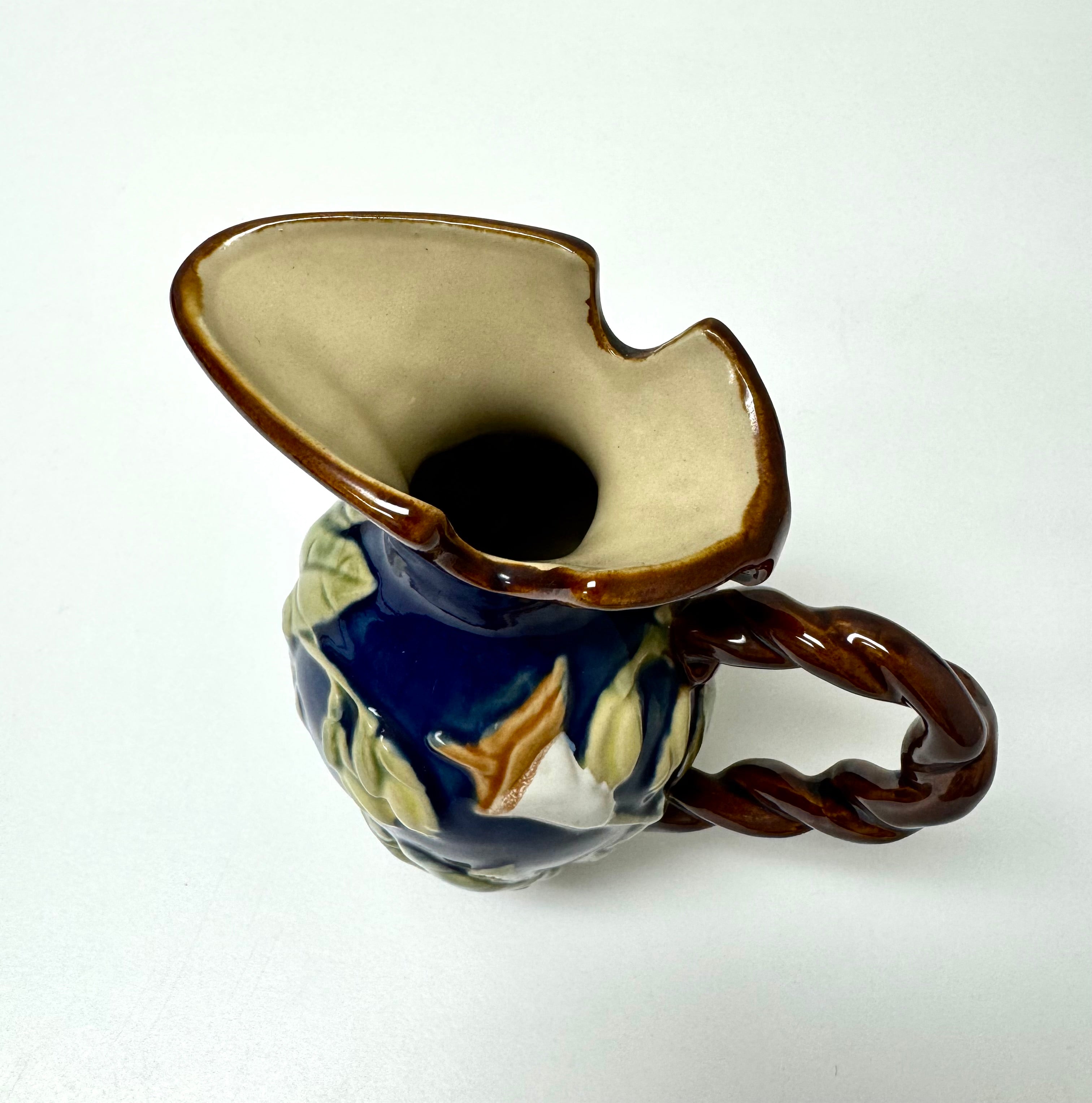 Majolica Calla Lily Hand-painted Pitcher