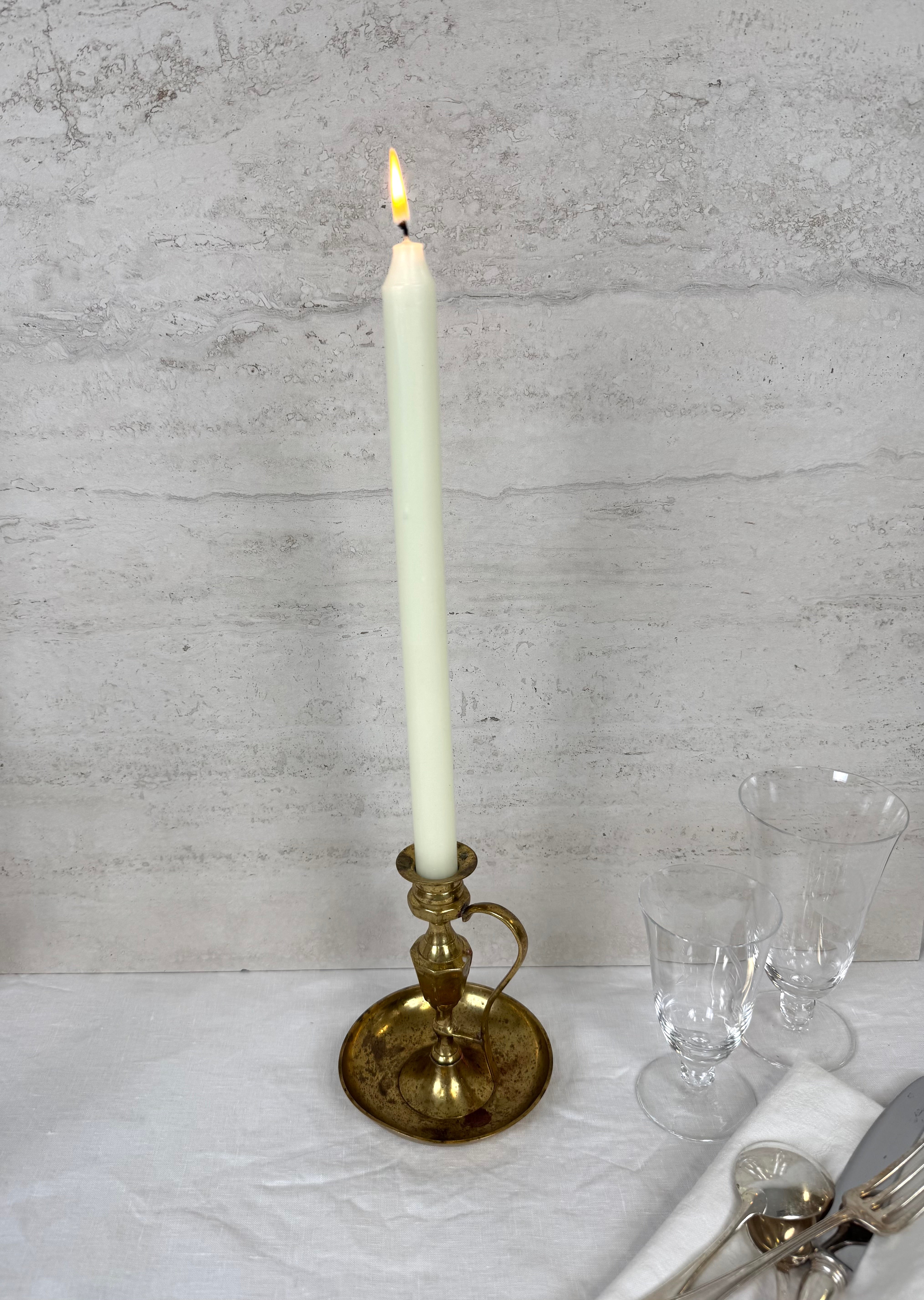 Vintage Worn Brass Chamber Candle Holder