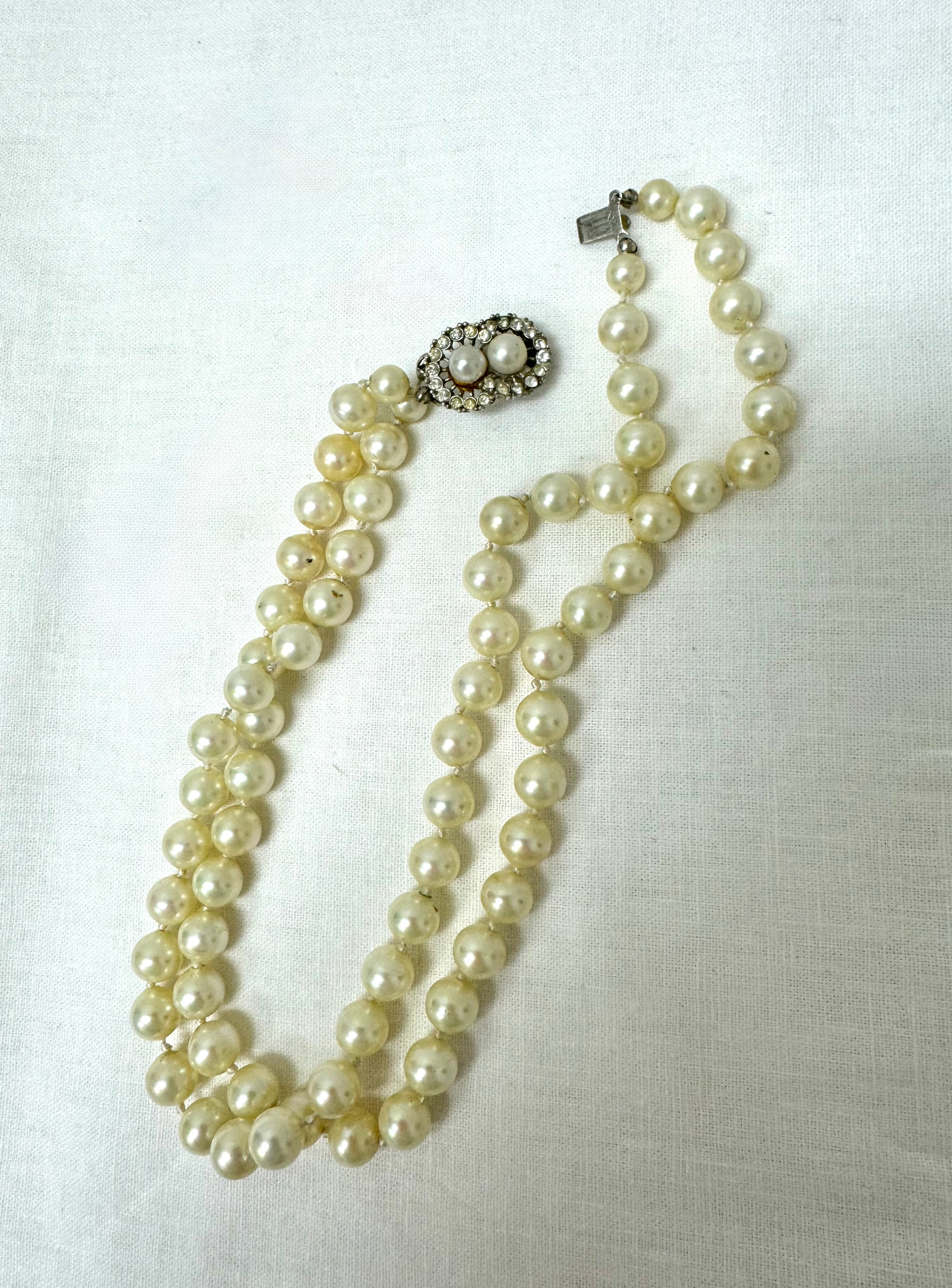 Faux Pearl 13" Double-strand Choker
