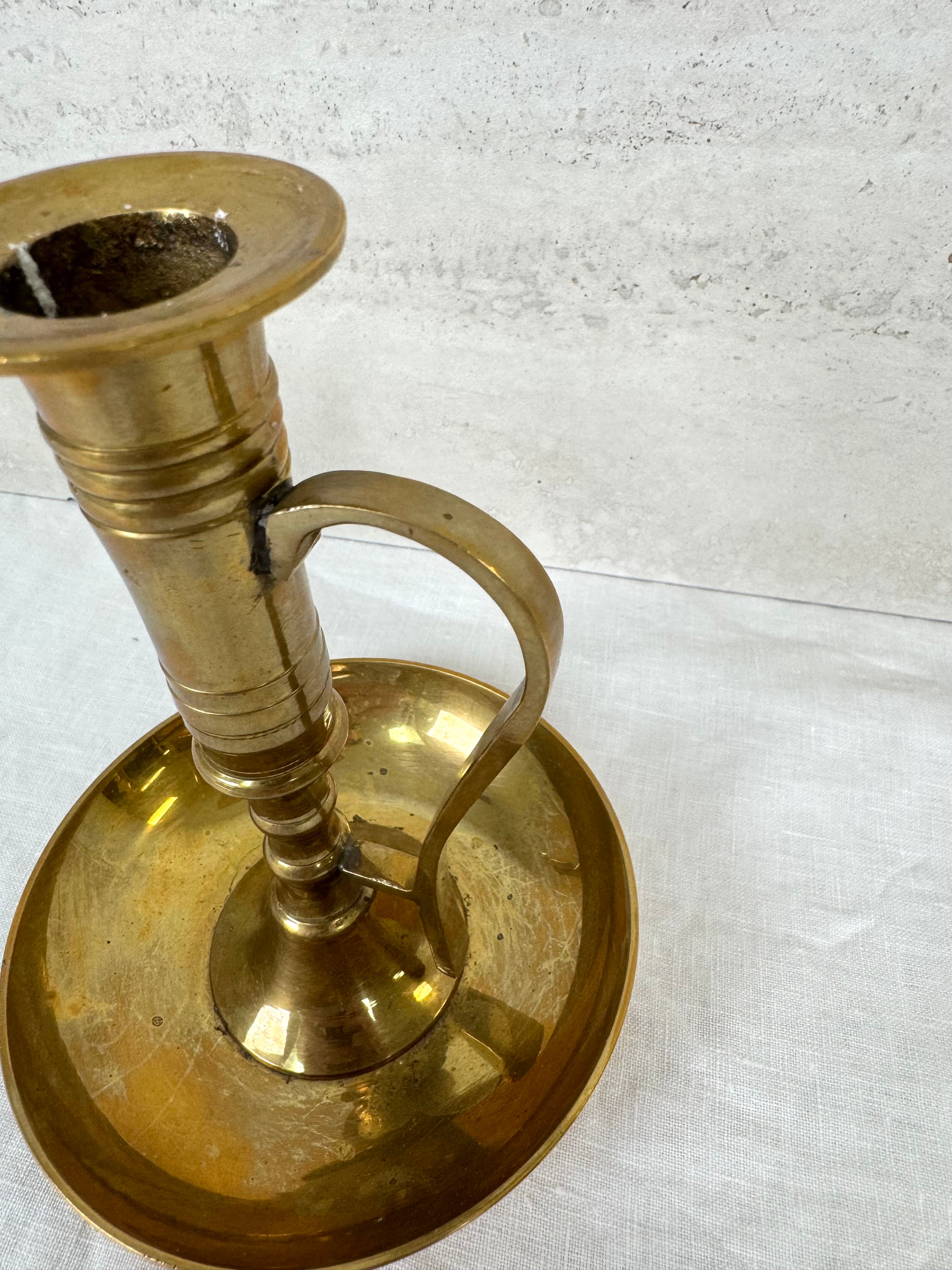 Vintage Brass Chamber Candle Holder