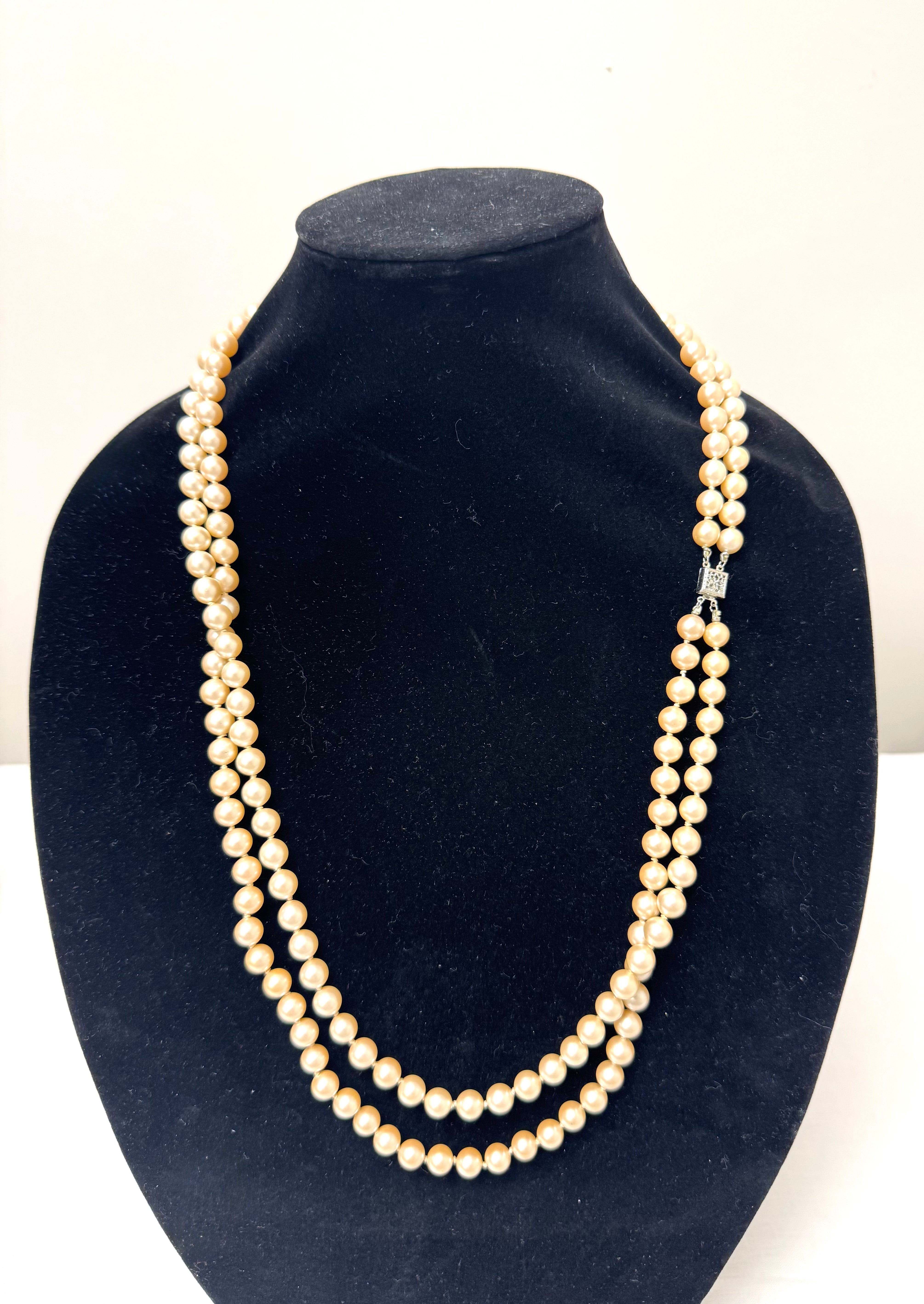 Faux Pearl Double-strand 28" Necklace