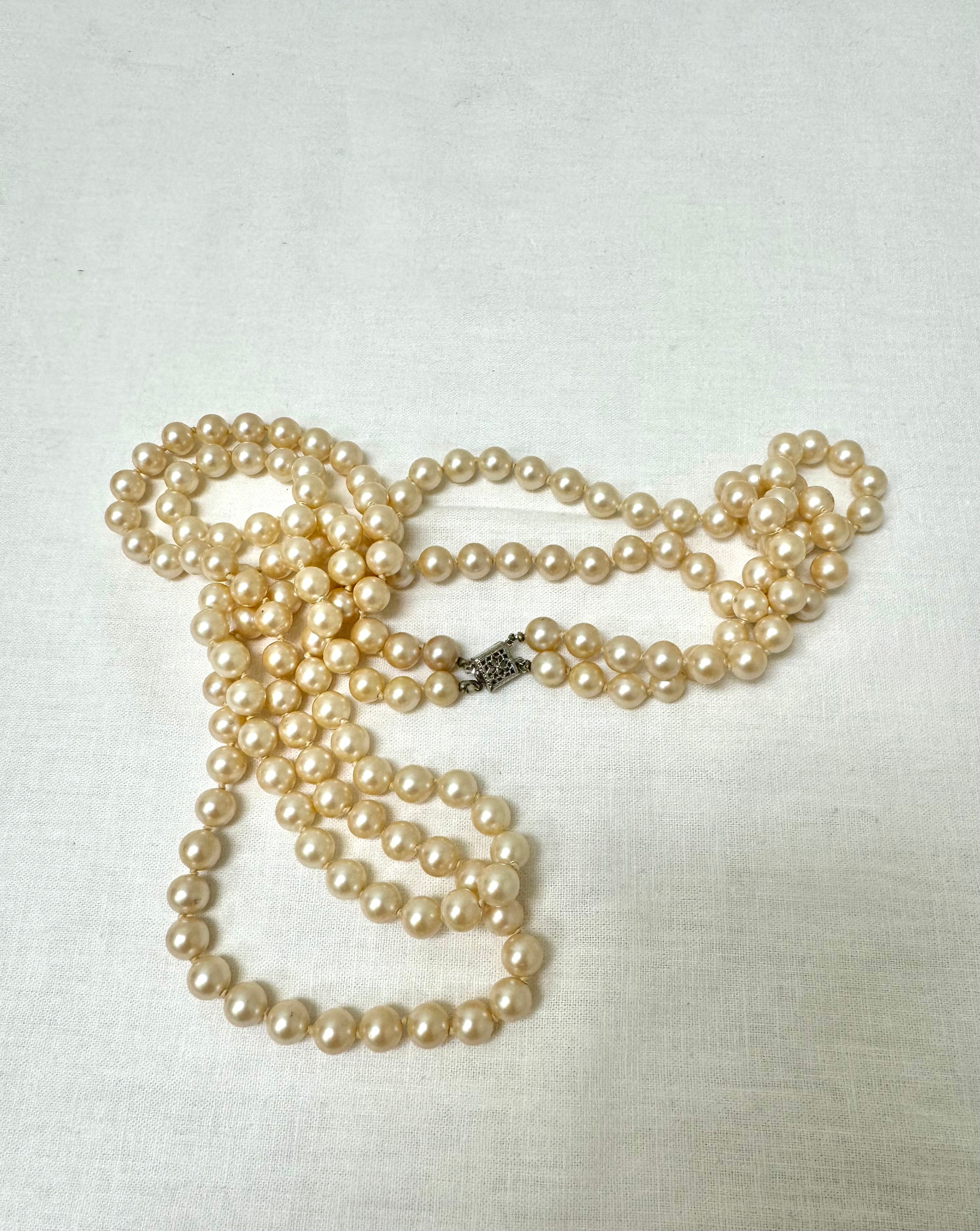 Faux Pearl Double-strand 28" Necklace