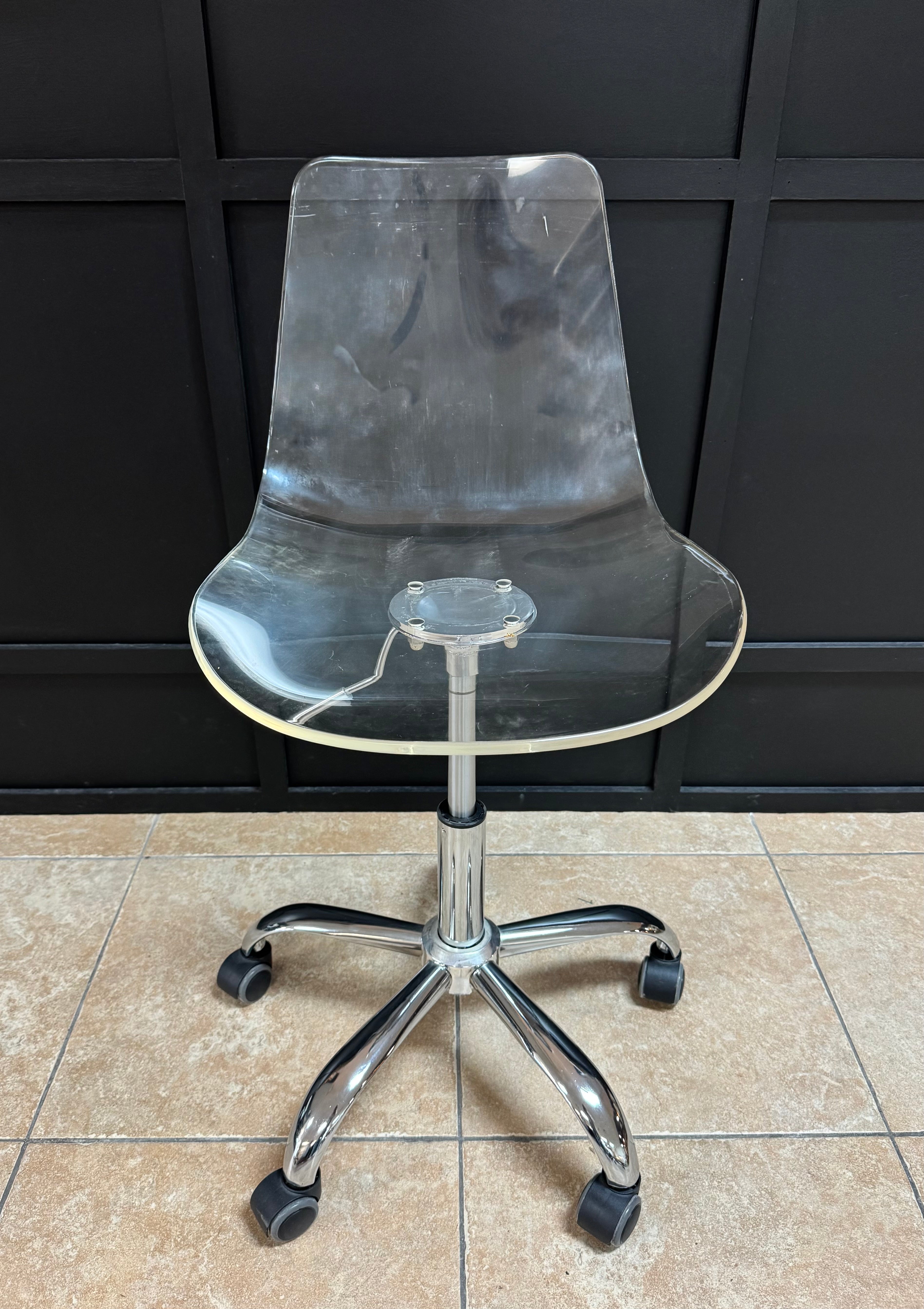 Clear Acrylic Office Chair with Chrome Base
