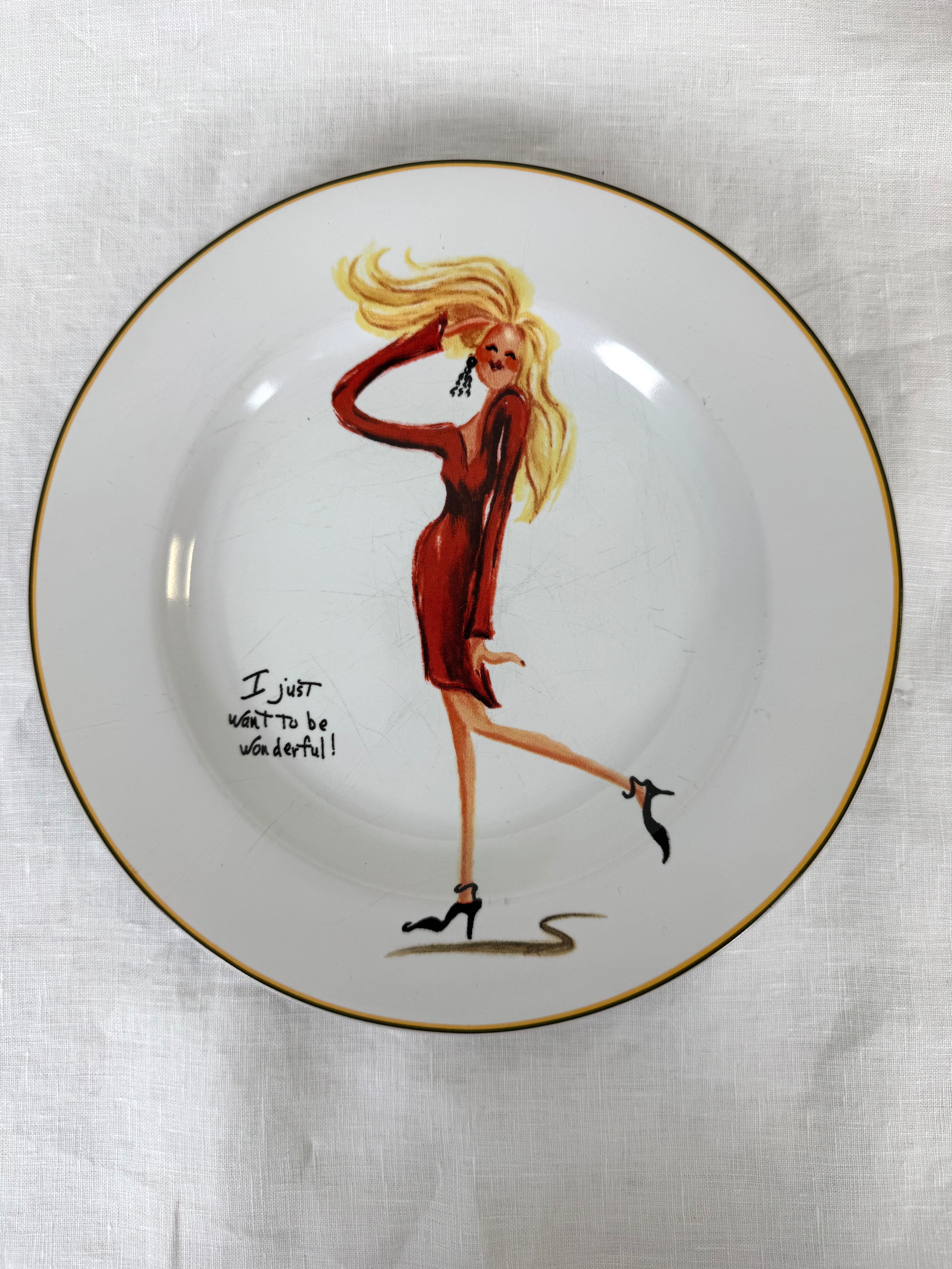 'Glamour Girls' 8" Plates Set of 4