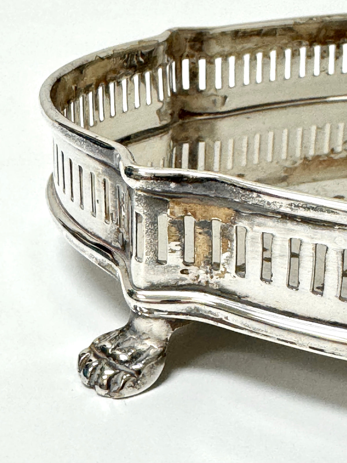 Vintage Silverplate Footed Gallery Tray