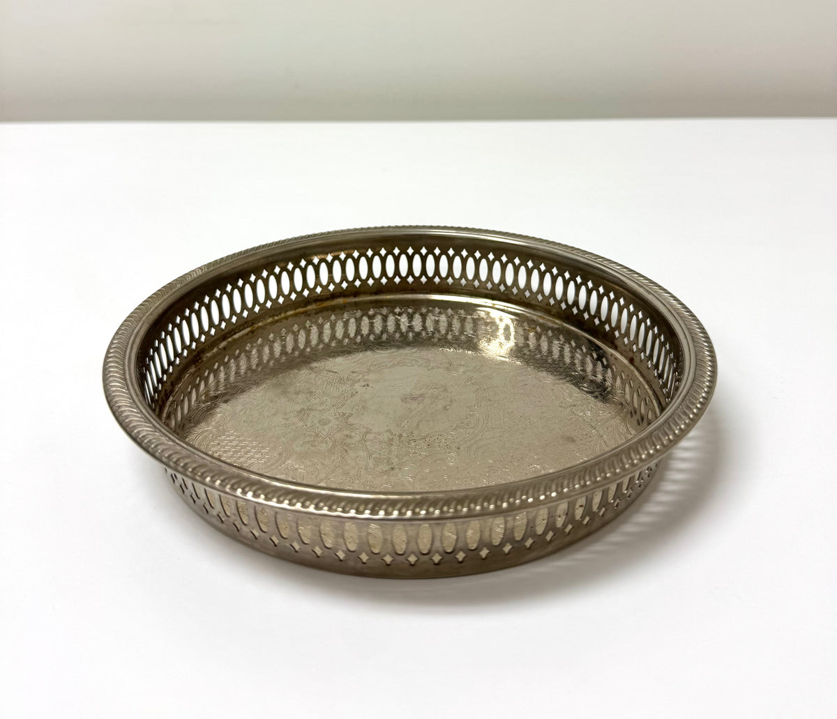Vintage Silverplate 8-1/4" Gallery Tray