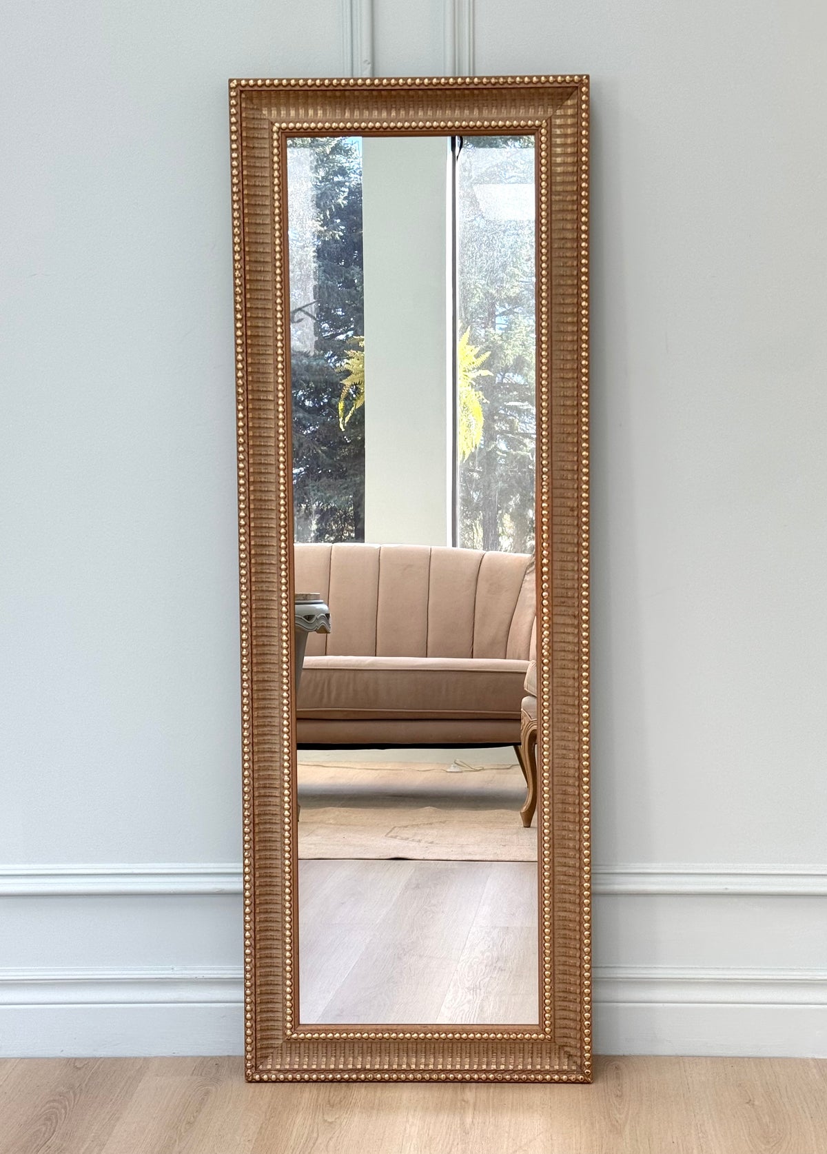 Gold Beaded Mirror