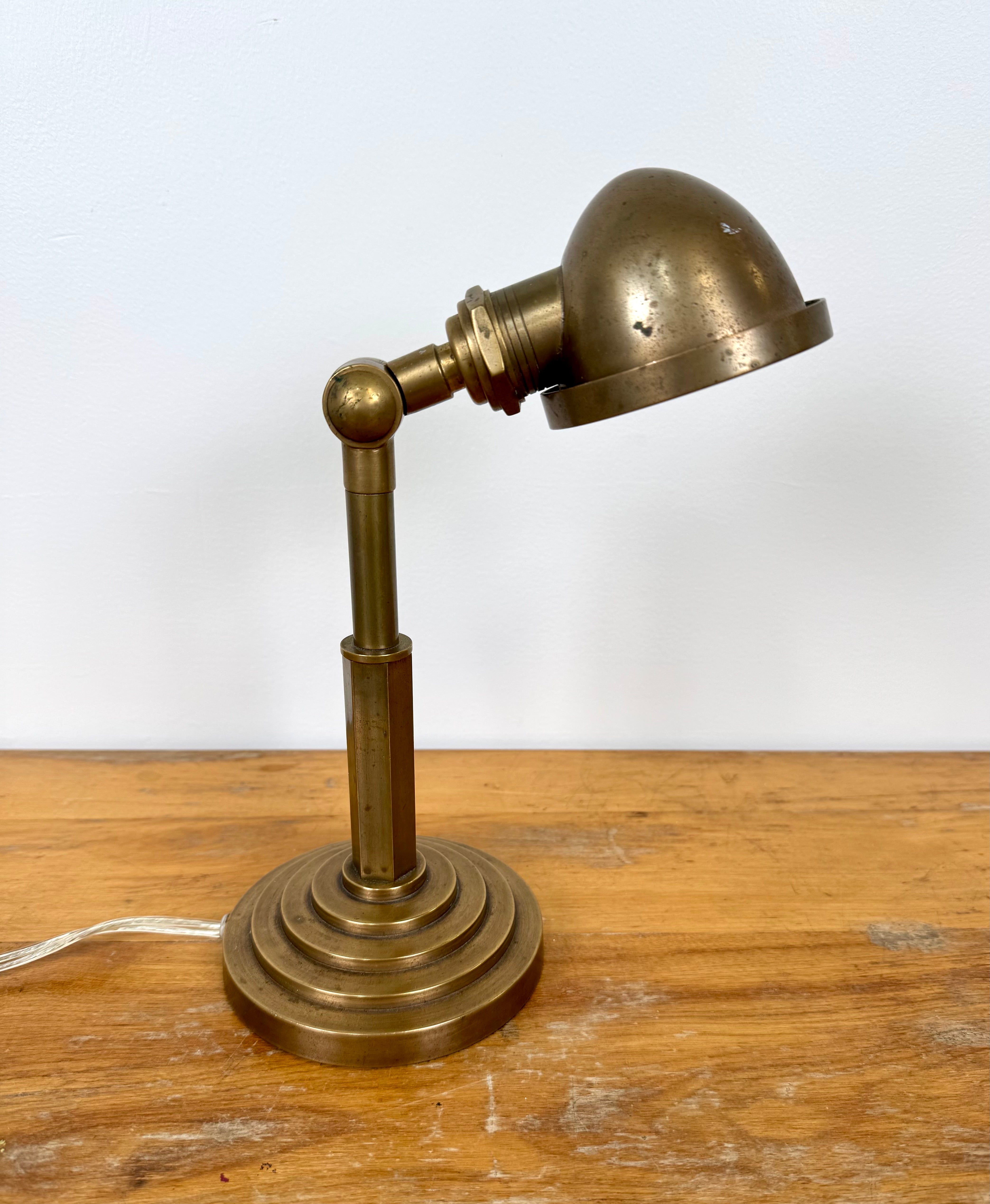 POTTERY BARN Small Brass Desk Lamp
