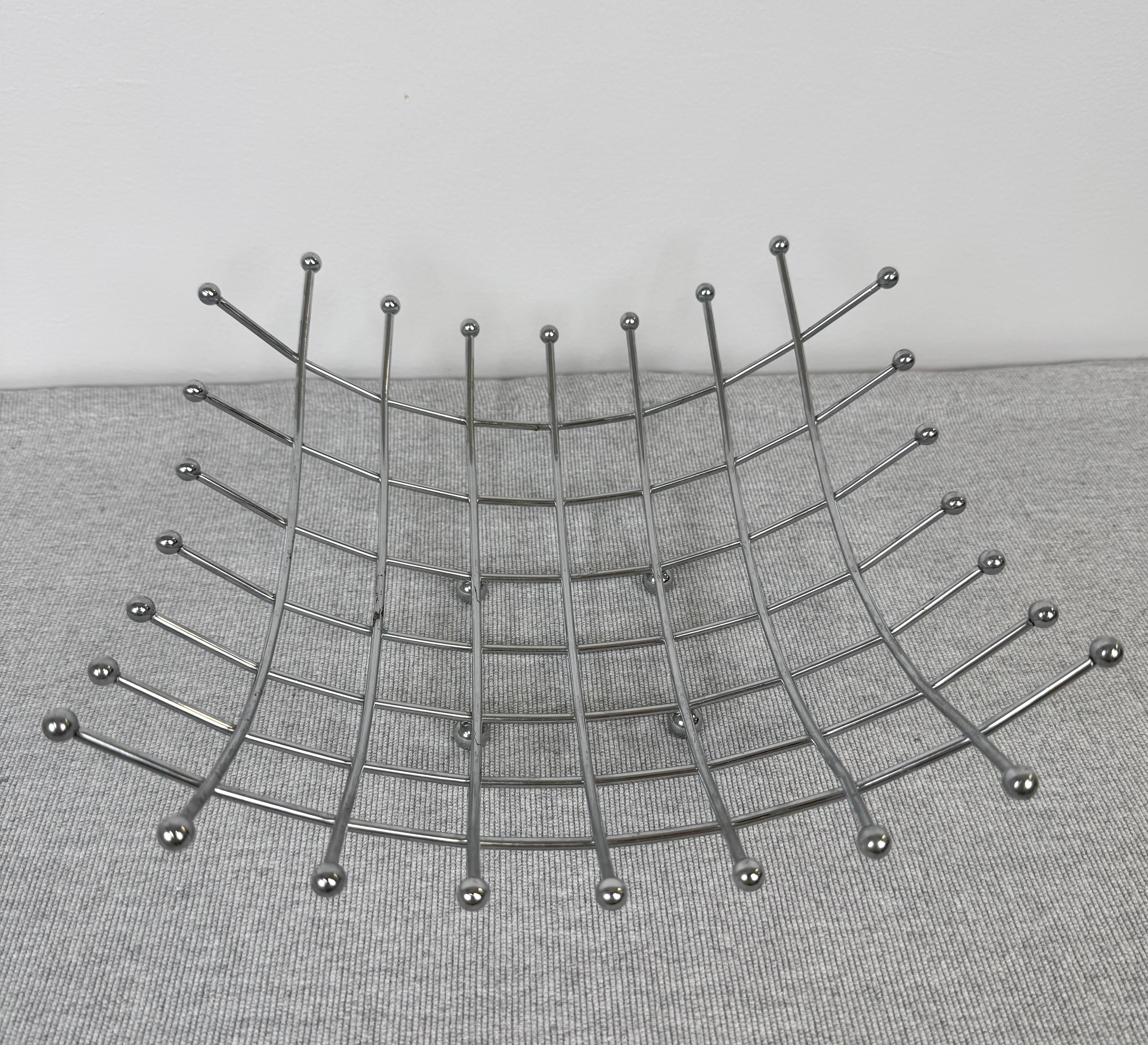 Vintage Chrome Wire Fruit Basket