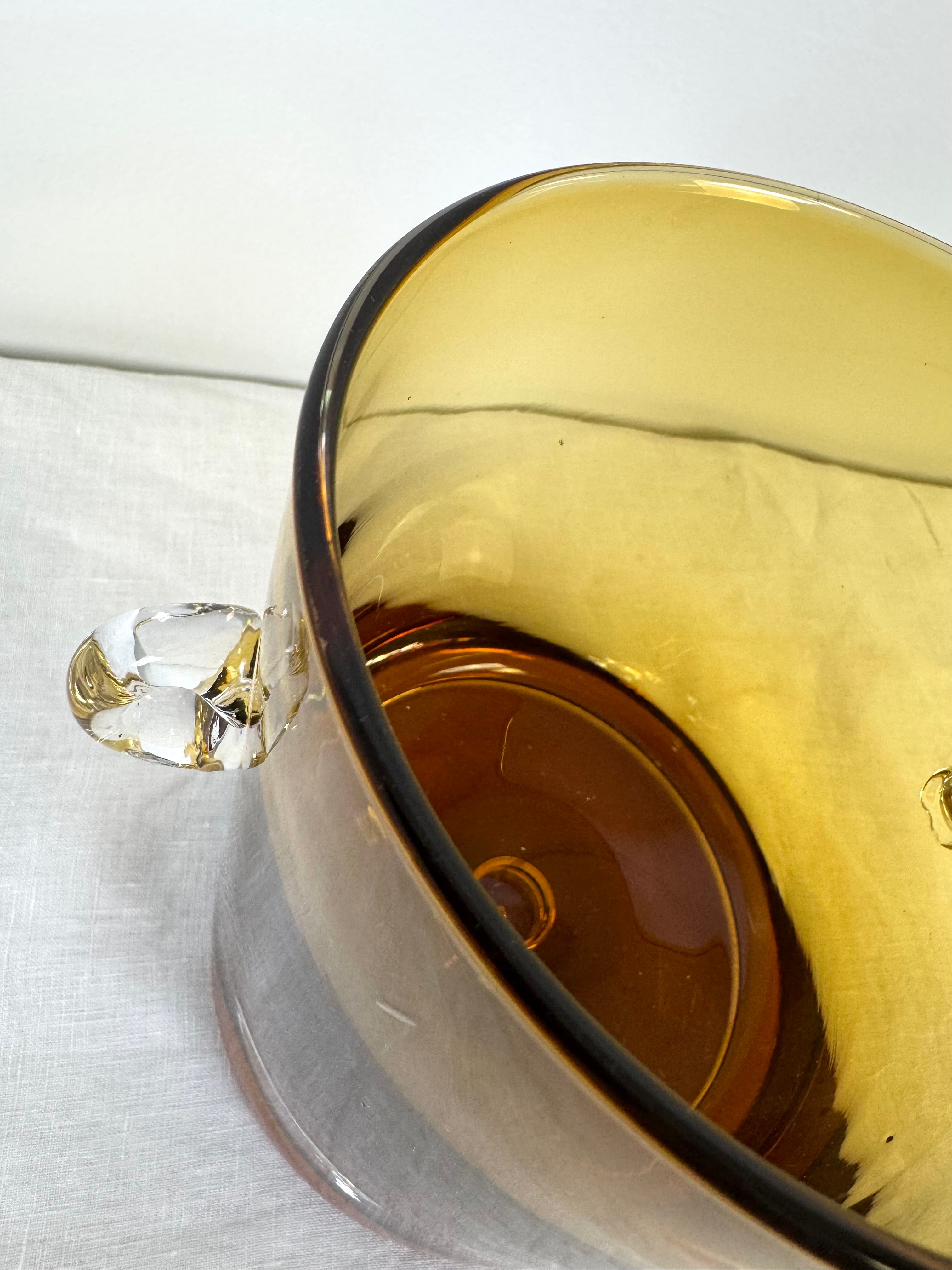 Vintage ASEDA Topaz Glass Ice Bucket