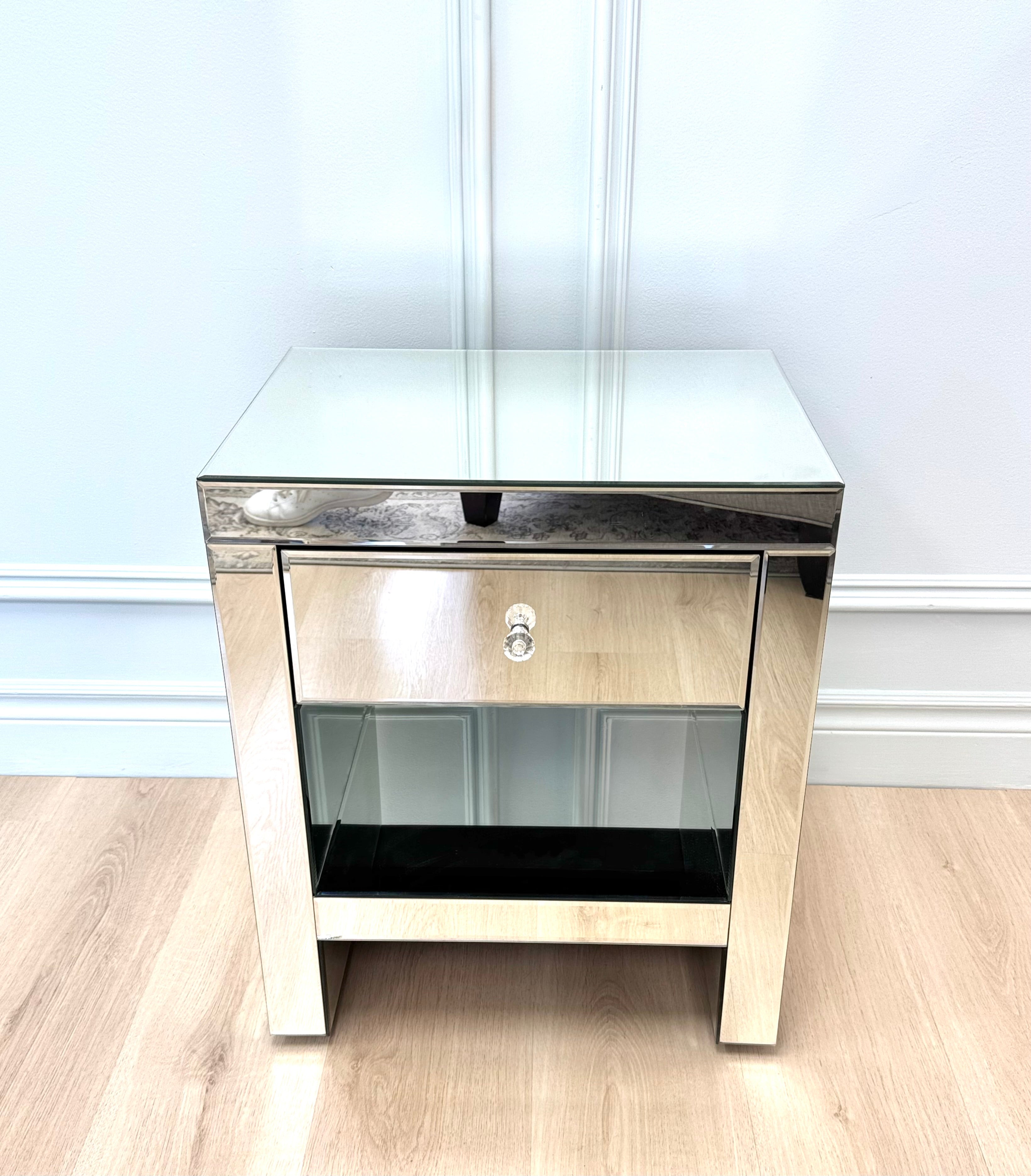 Beveled Mirror Nightstand