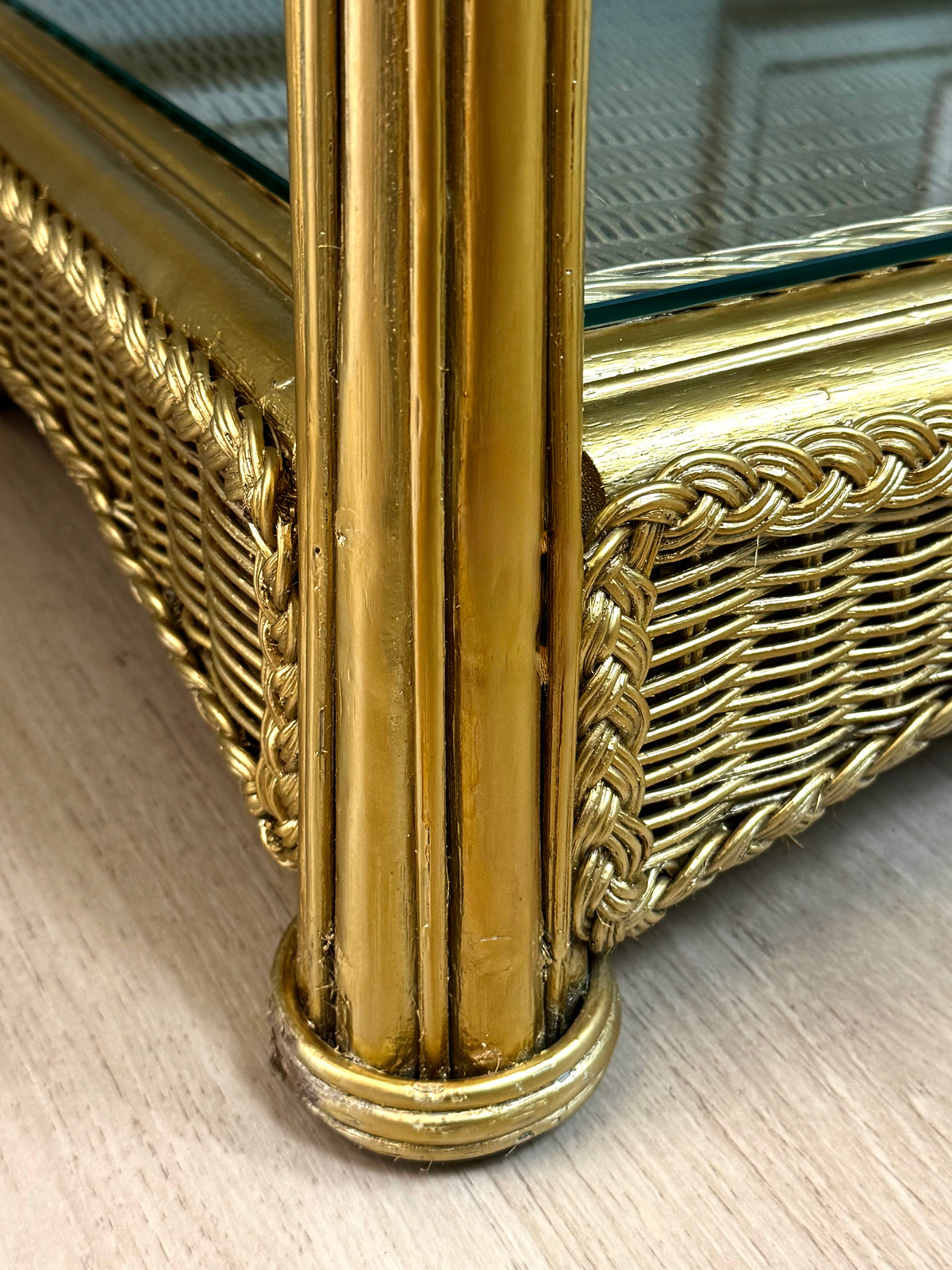Gold Wicker & Rattan Shelf