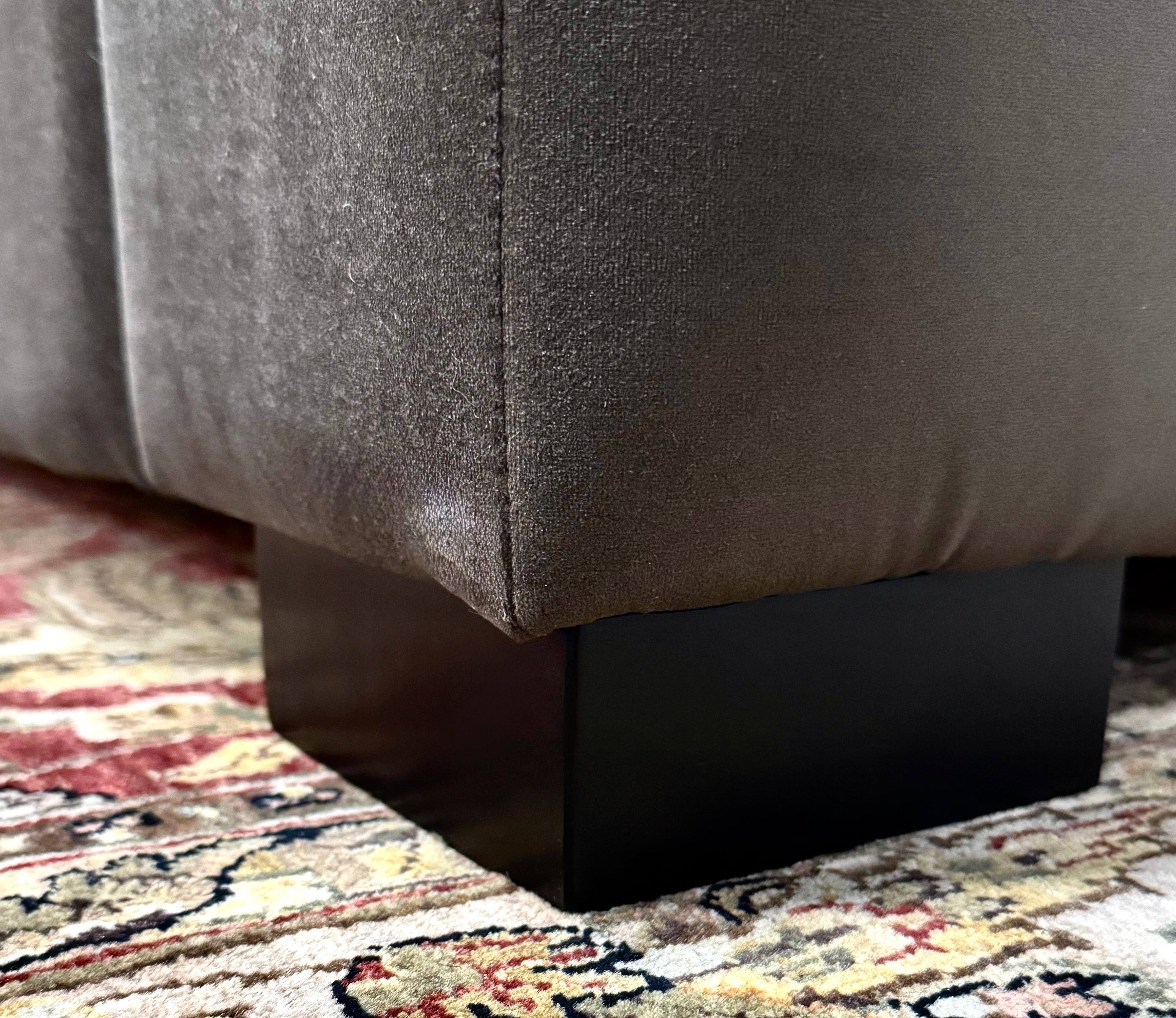 Dark Brown Velvet Sectional