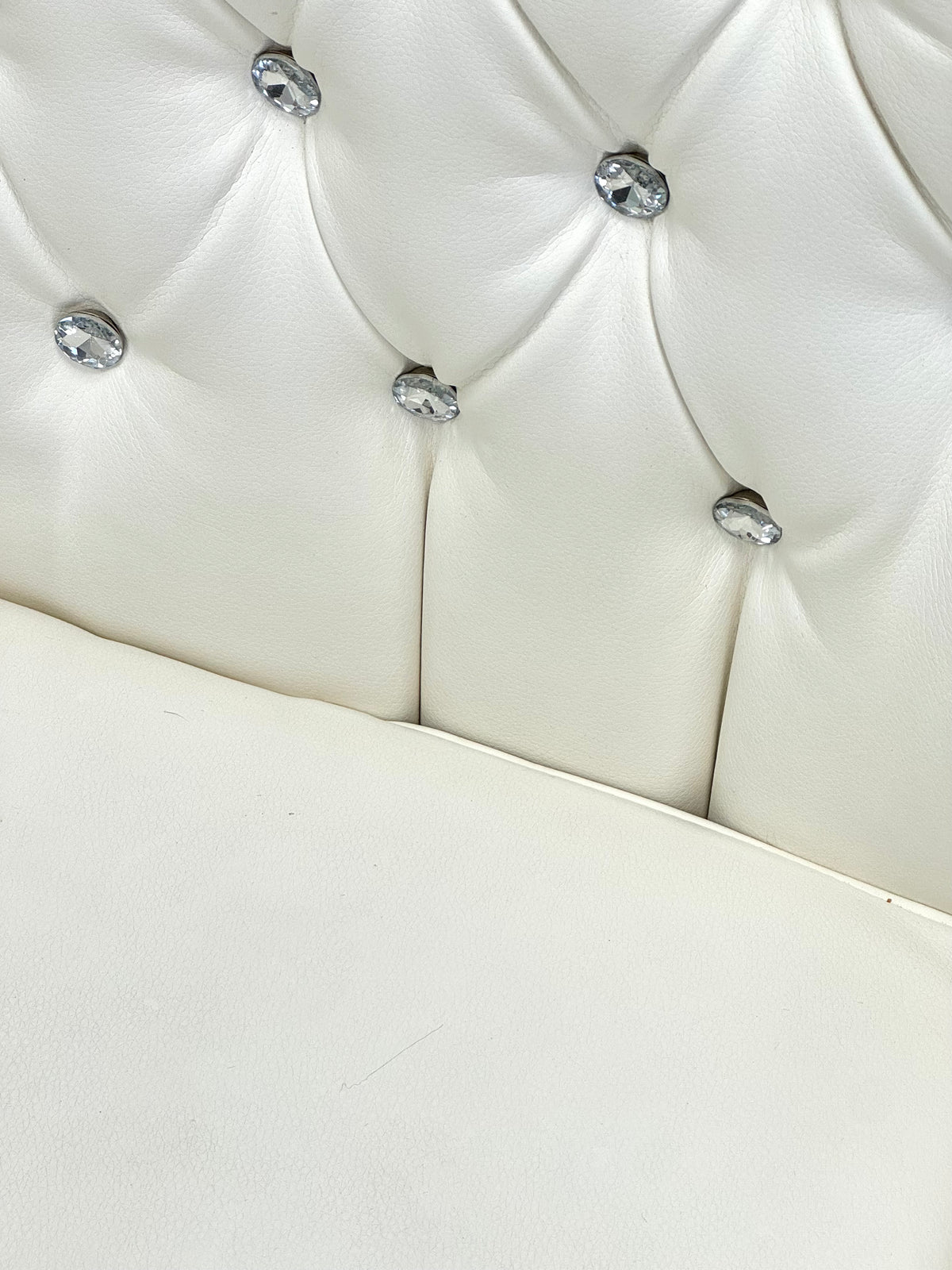 White Faux Leather Tufted Wing Chair