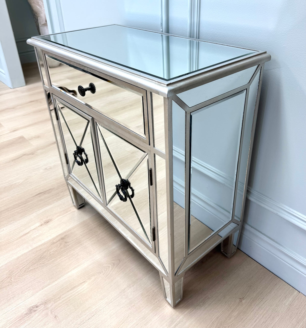 Silver Mirrored Cabinet