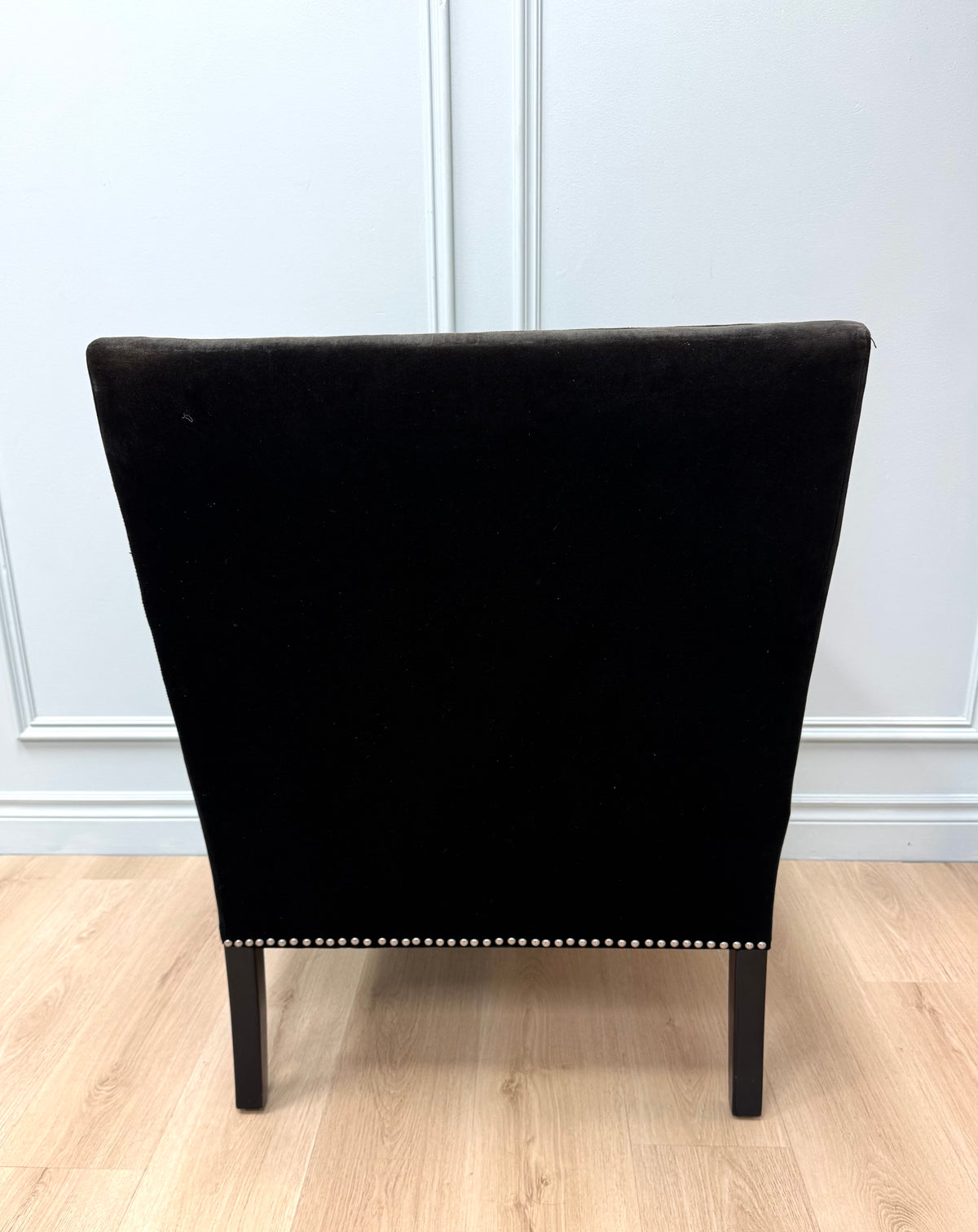 Black Velvet Slope-Arm Chair
