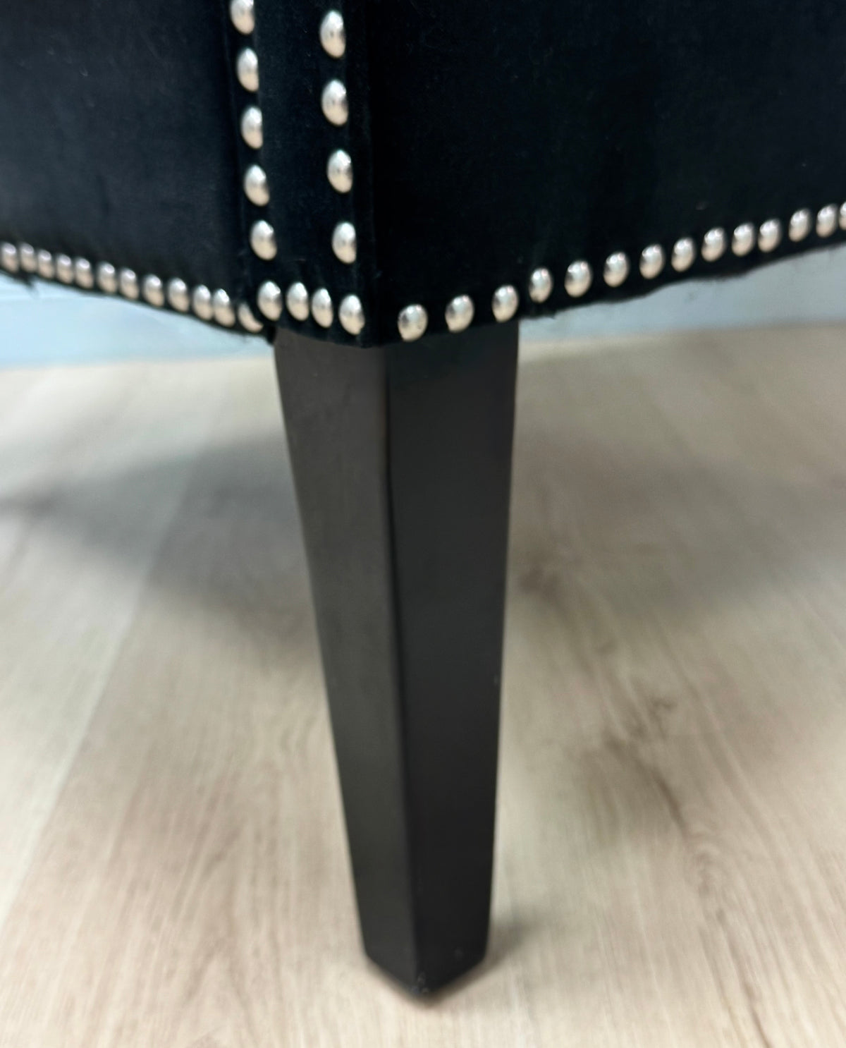 Black Velvet Slope-Arm Chair