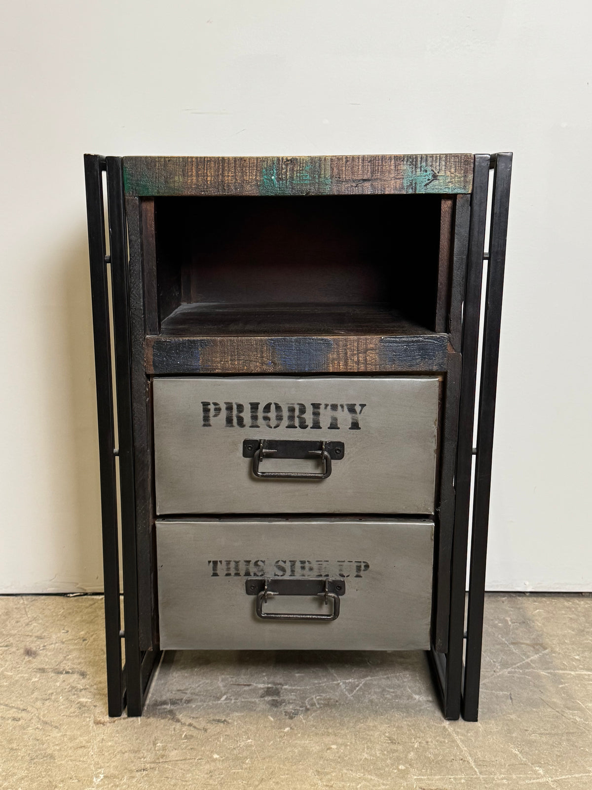 Rustic Industrial Iron Cabinet