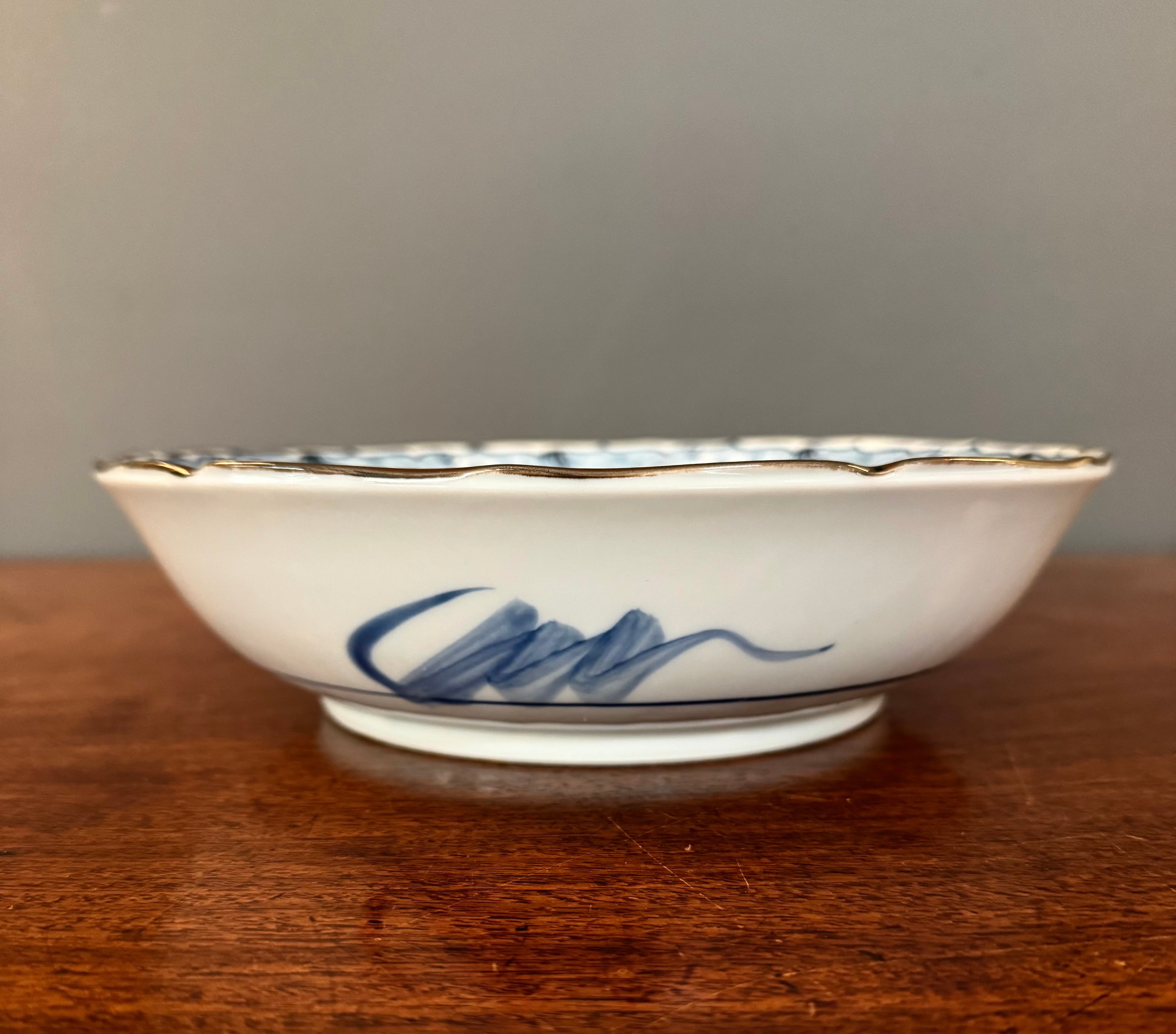 Vintage ARITA WARE Blue & White 10" Bowl