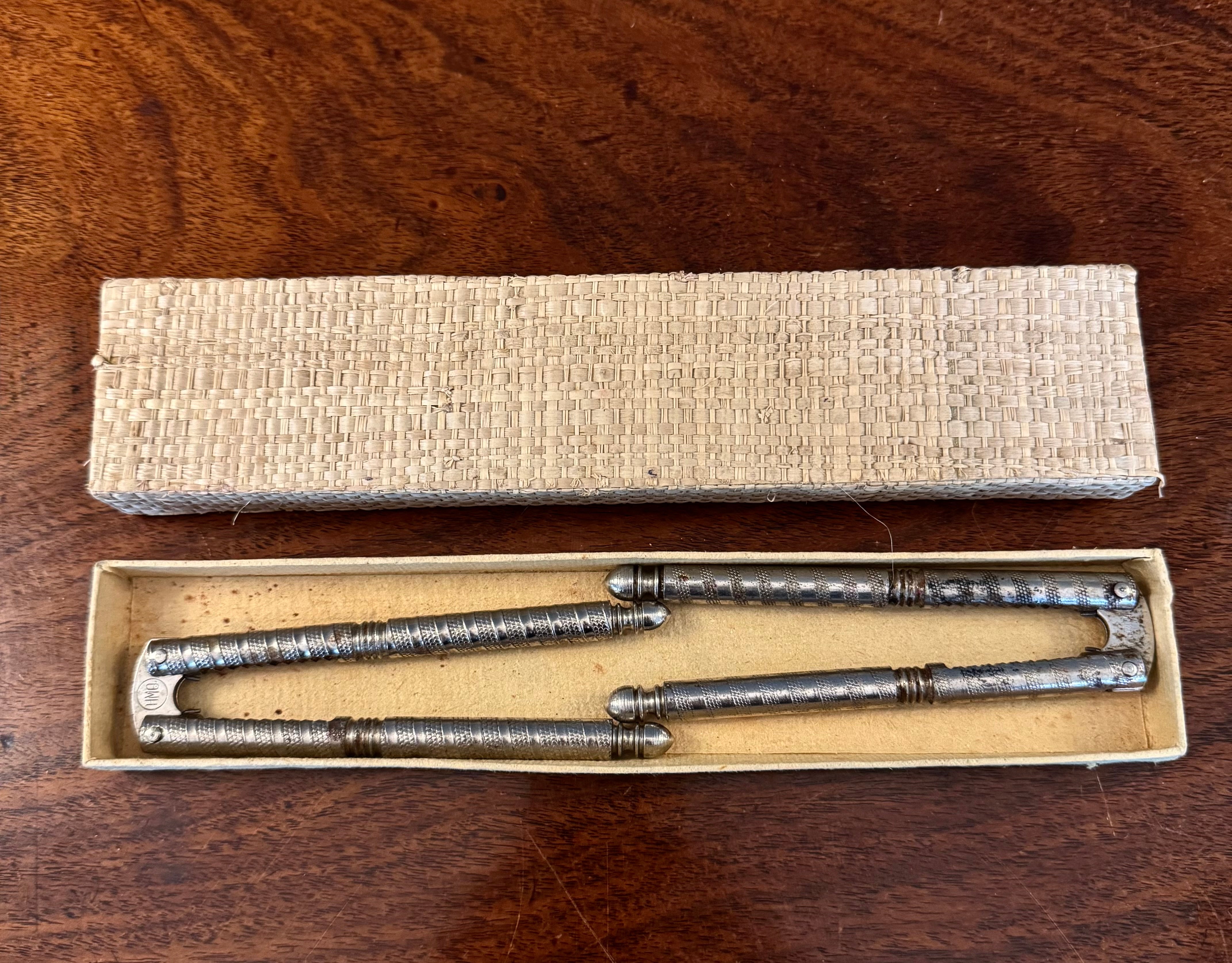 Vintage Nutcrackers in Rattan Case