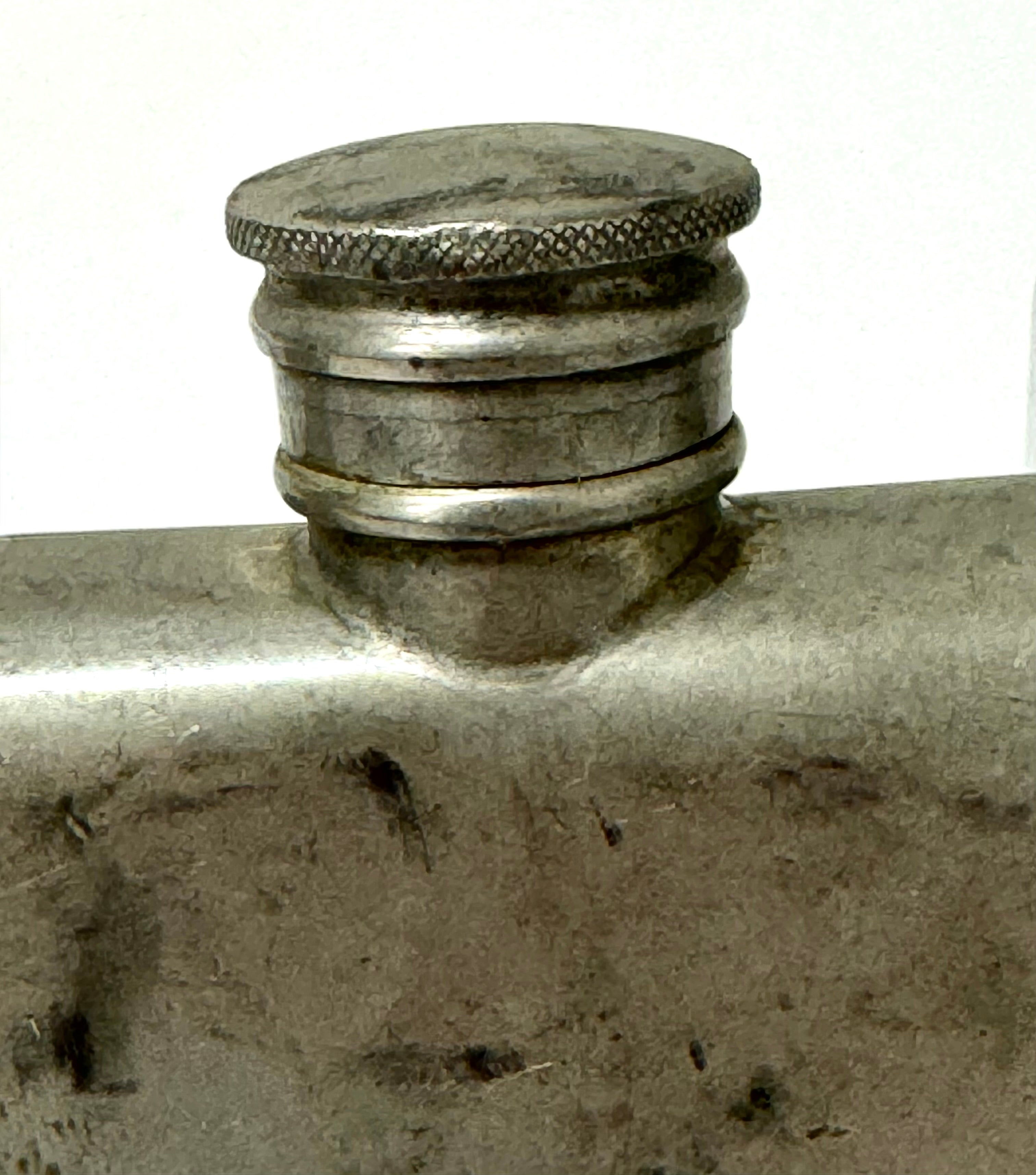 Vintage Pewter Flask Engraved 'Joe'