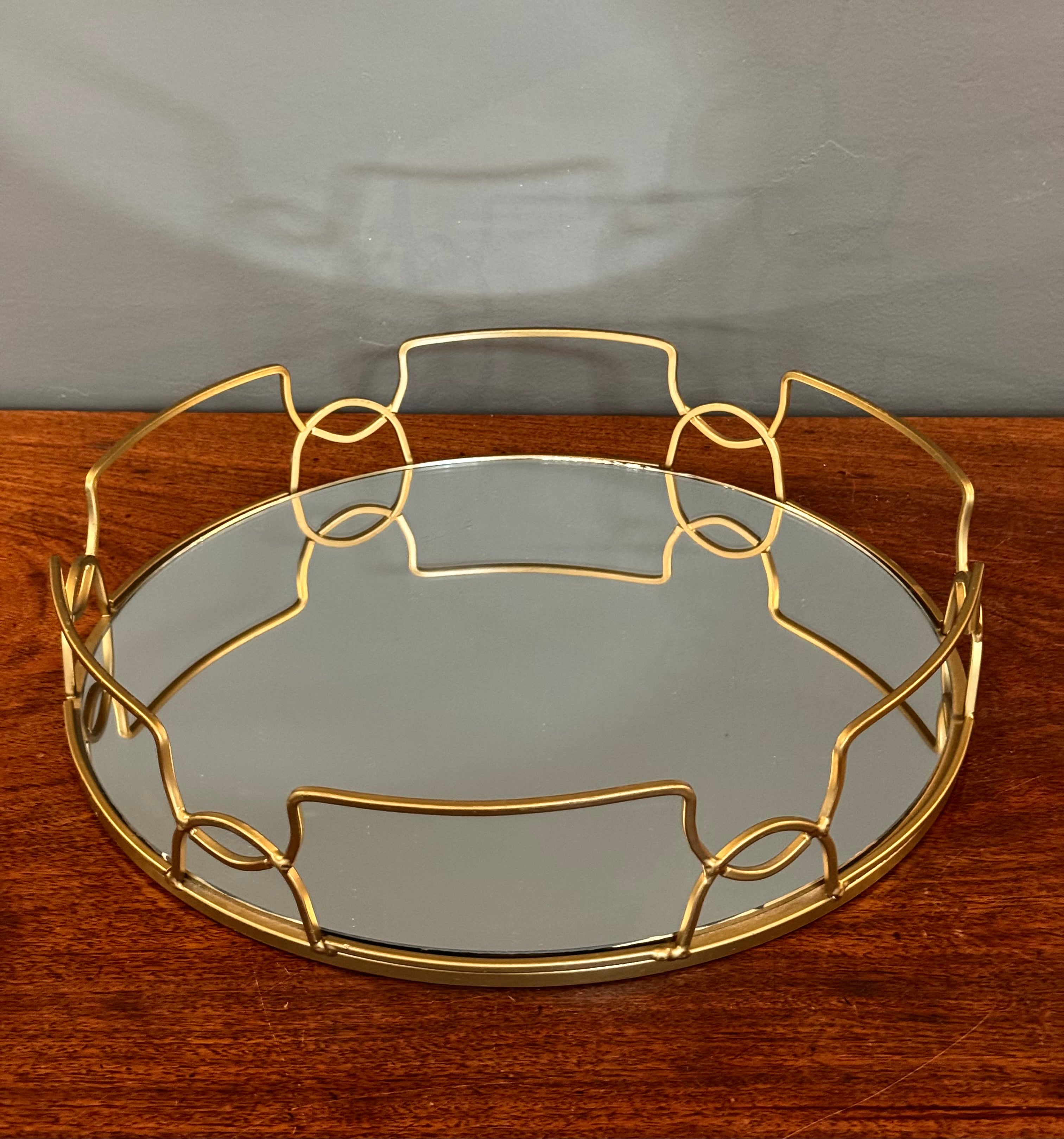 Gold Mirrored 15" Tray