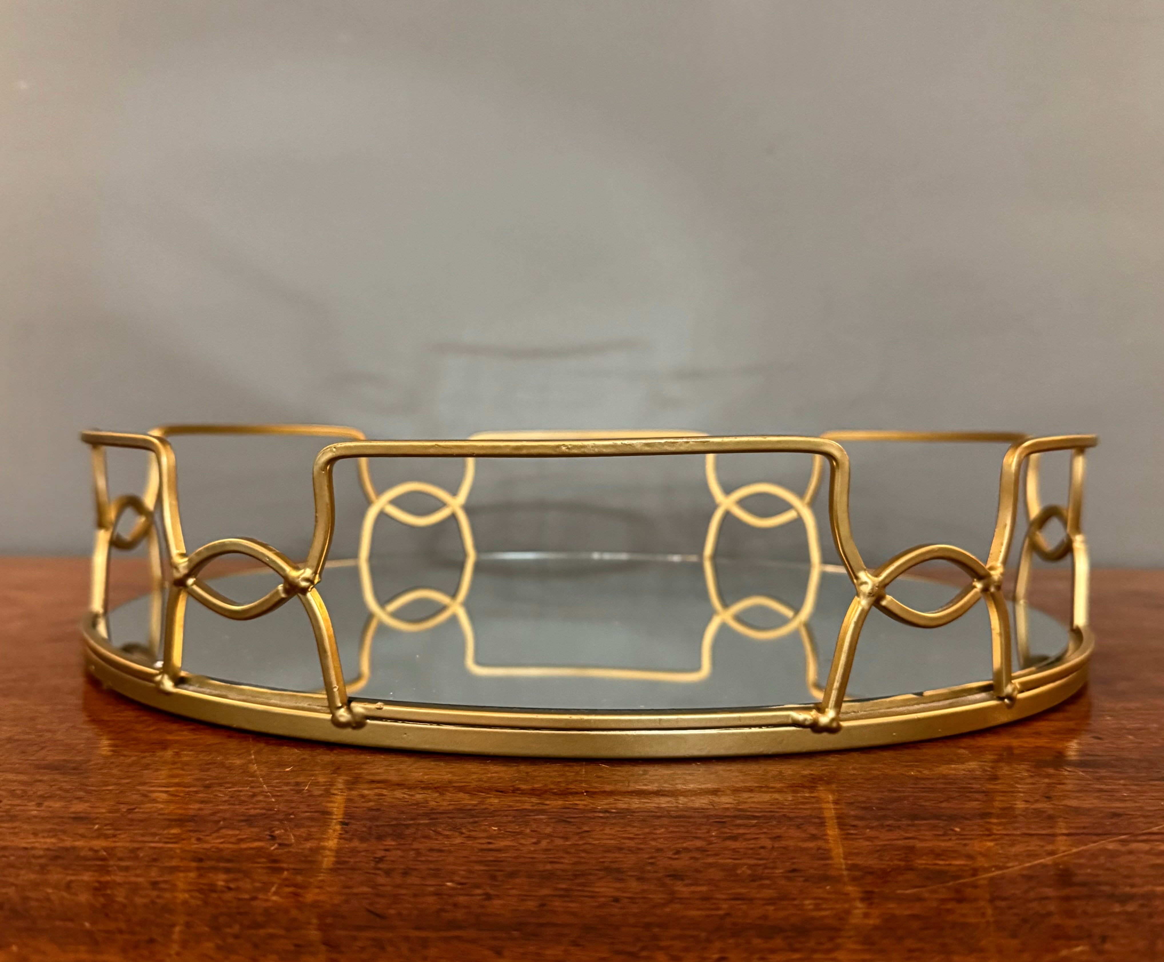 Gold Mirrored 15" Tray