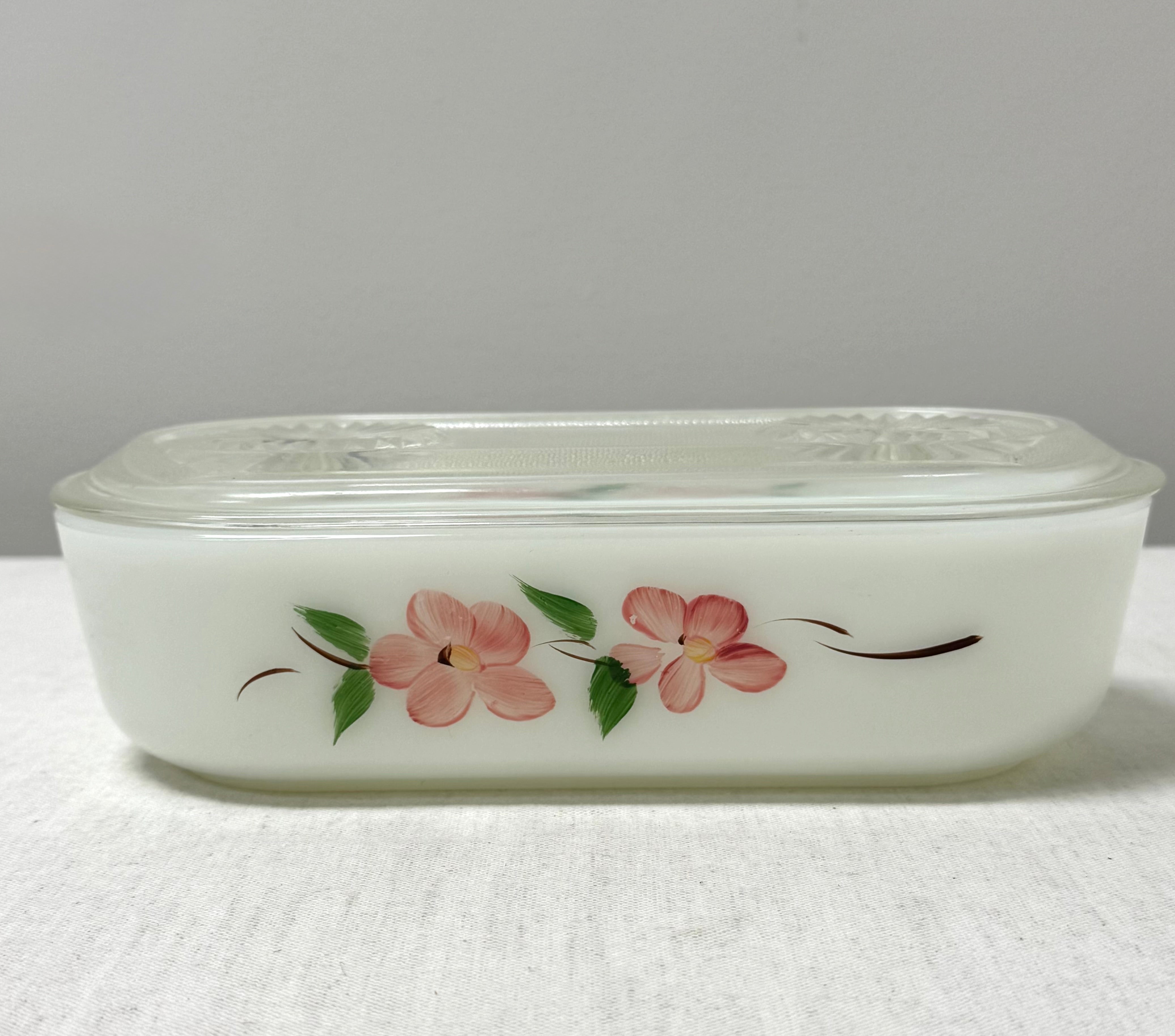 Vintage FIRE-KING Milk Glass Refrigerator Dish