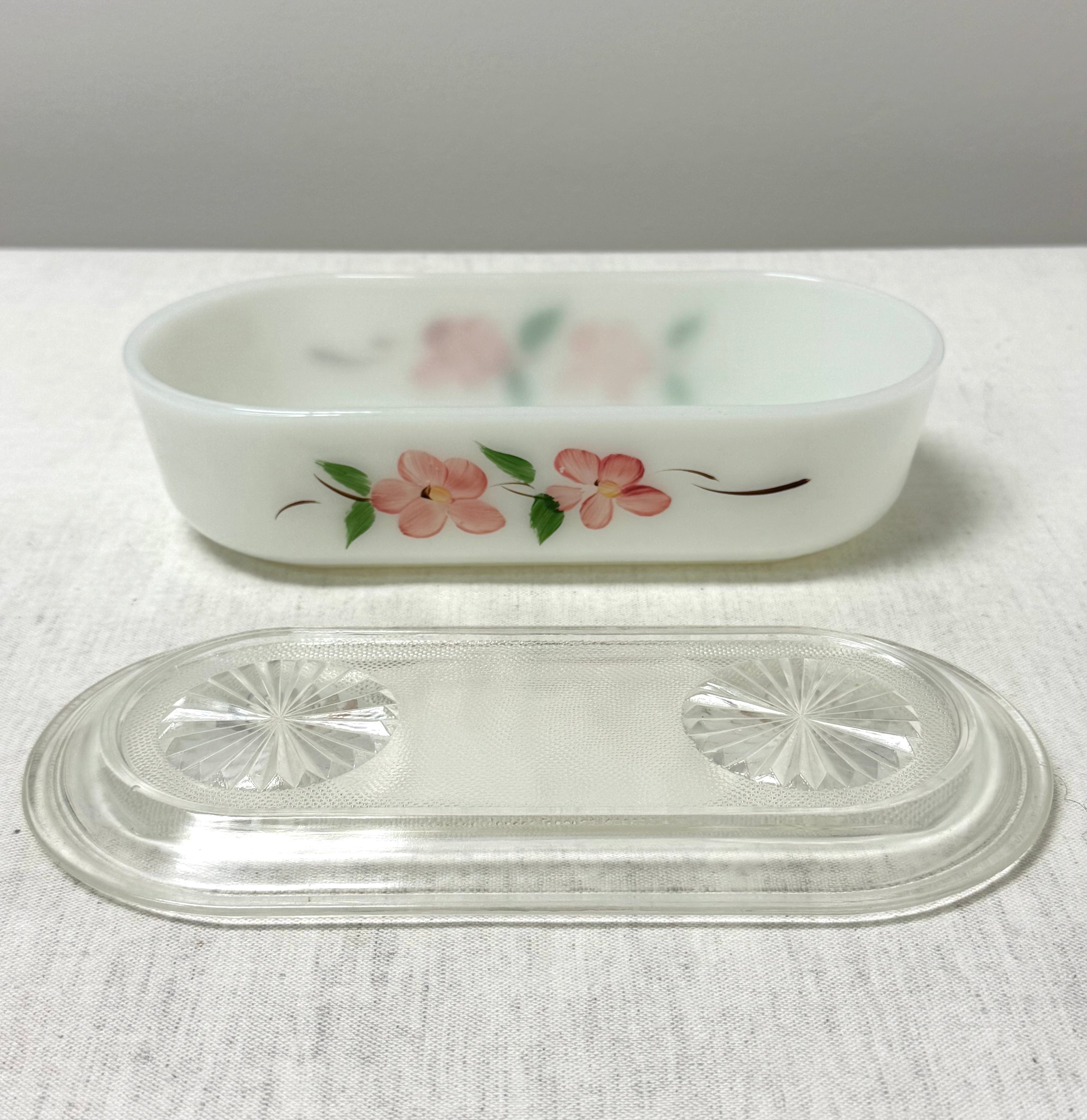 Vintage FIRE-KING Milk Glass Refrigerator Dish