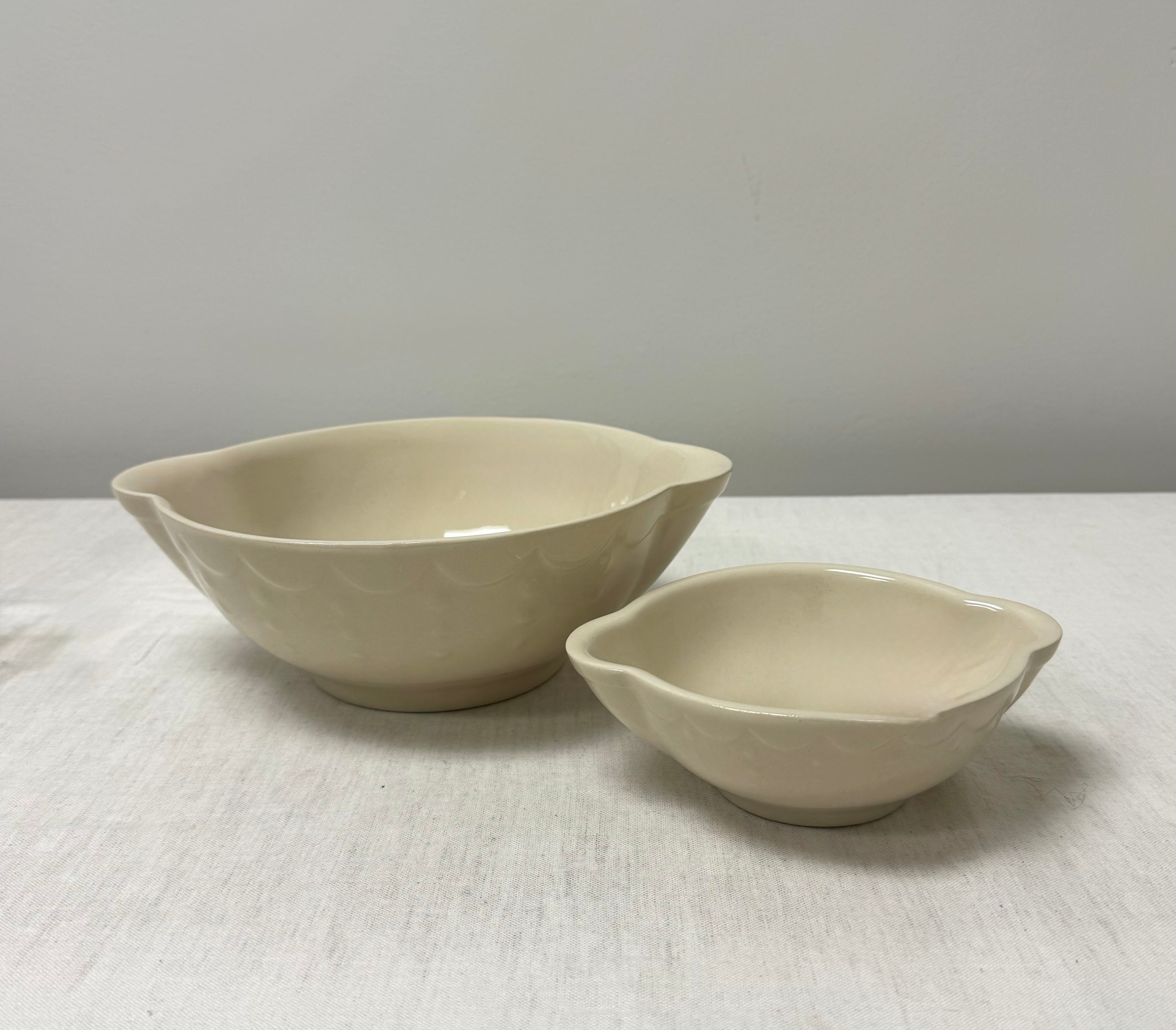 DELTIS Cream Ceramic Mixing Bowls Set of 2