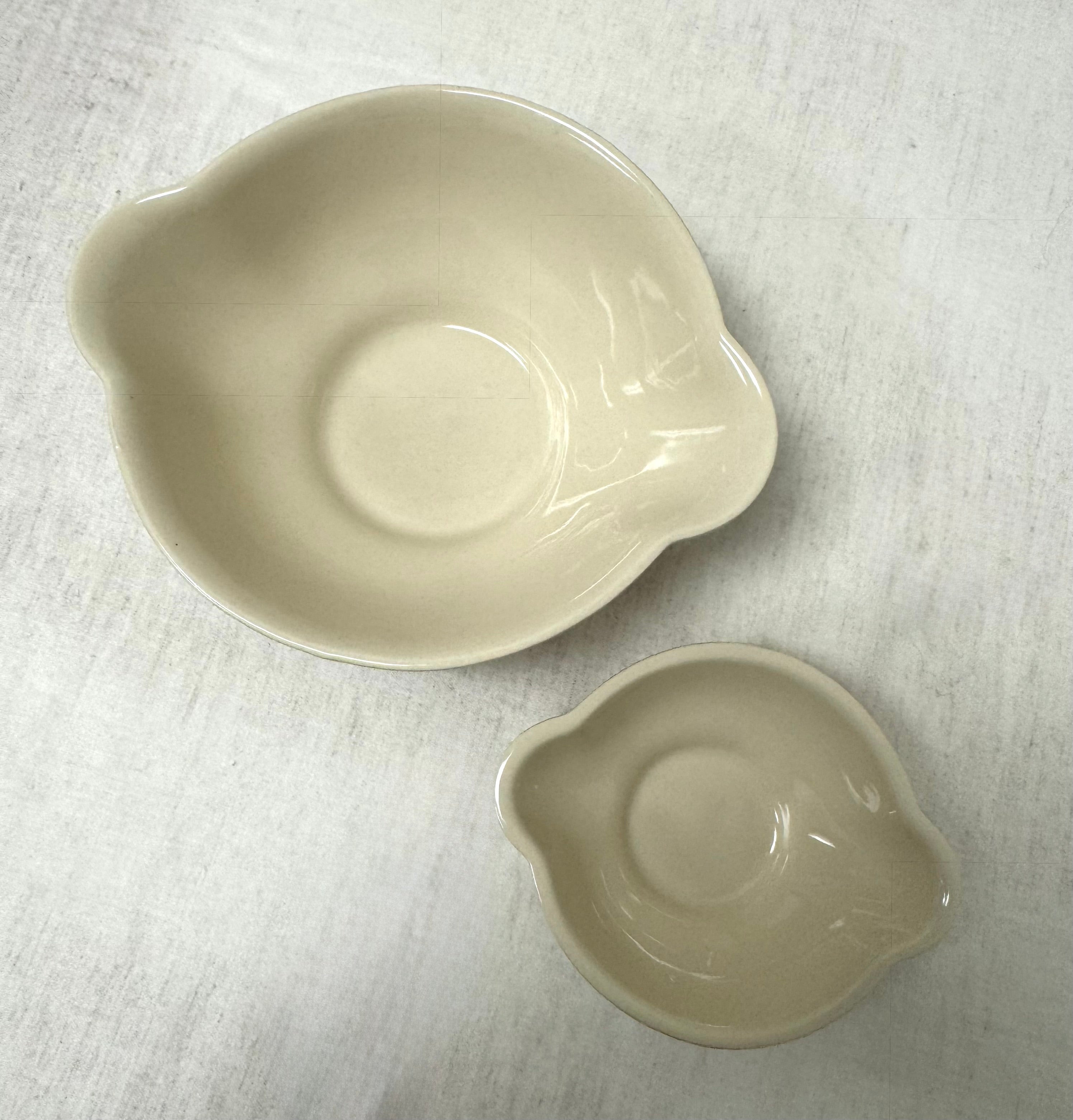 DELTIS Cream Ceramic Mixing Bowls Set of 2