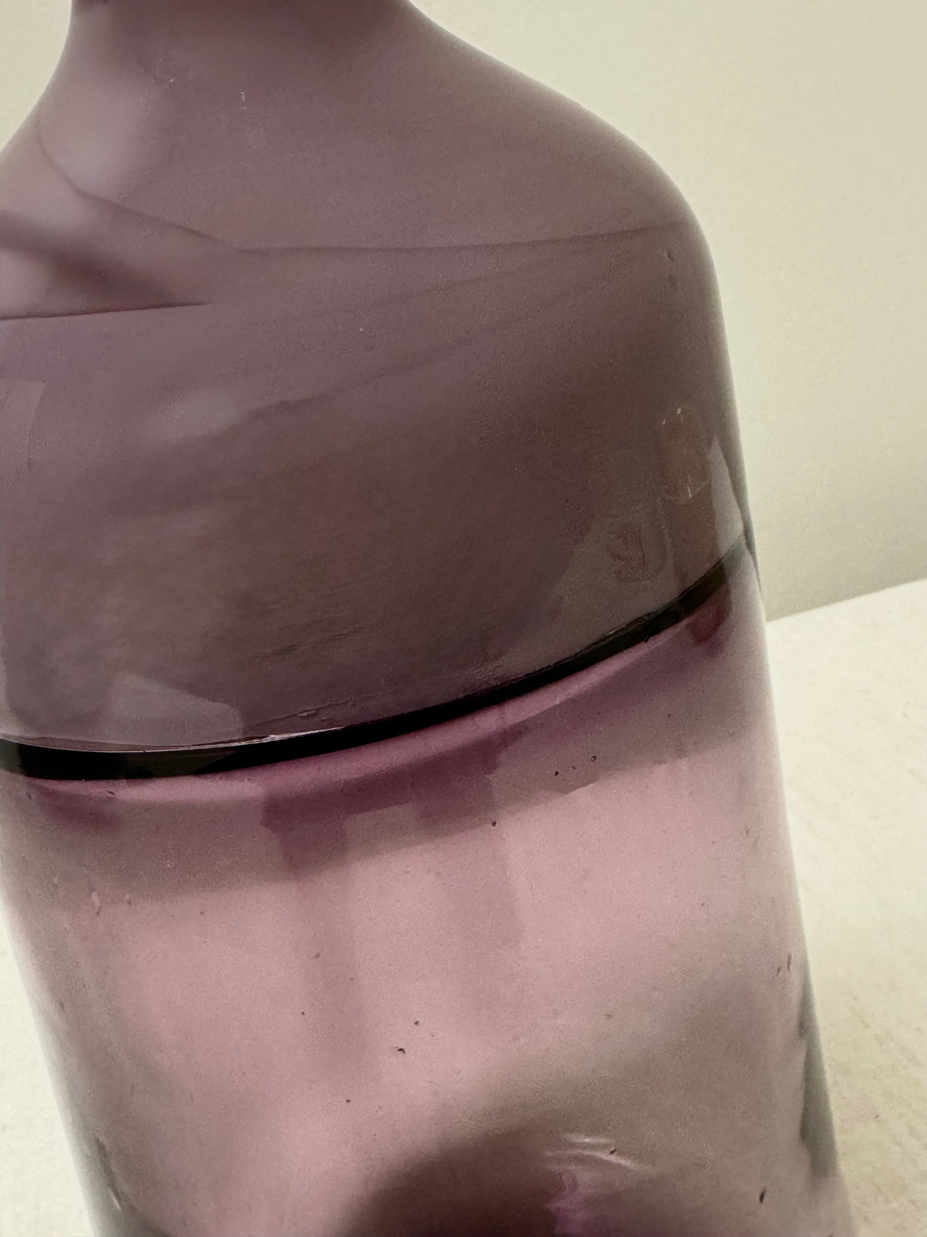 Lavender and Amethyst Glass 15" Incalmo Vase