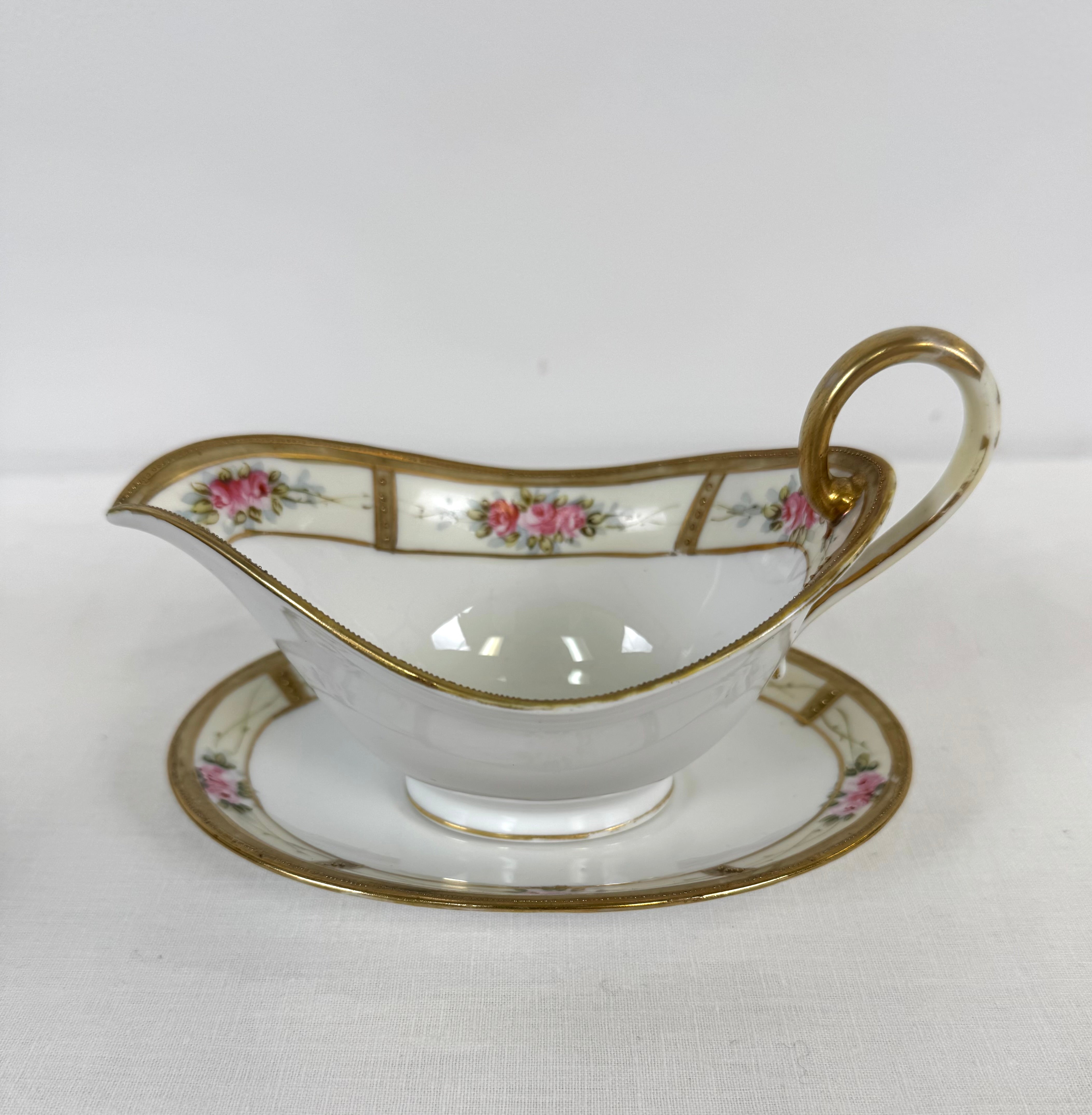 Antique NIPPON Sauce Boat with Plate