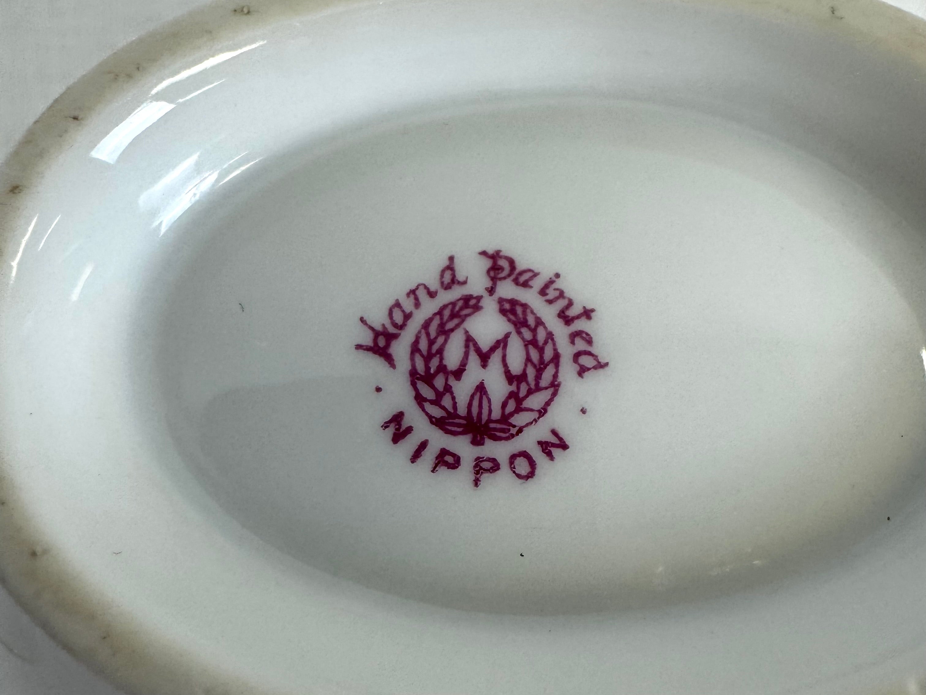 Antique NIPPON Sauce Boat with Plate