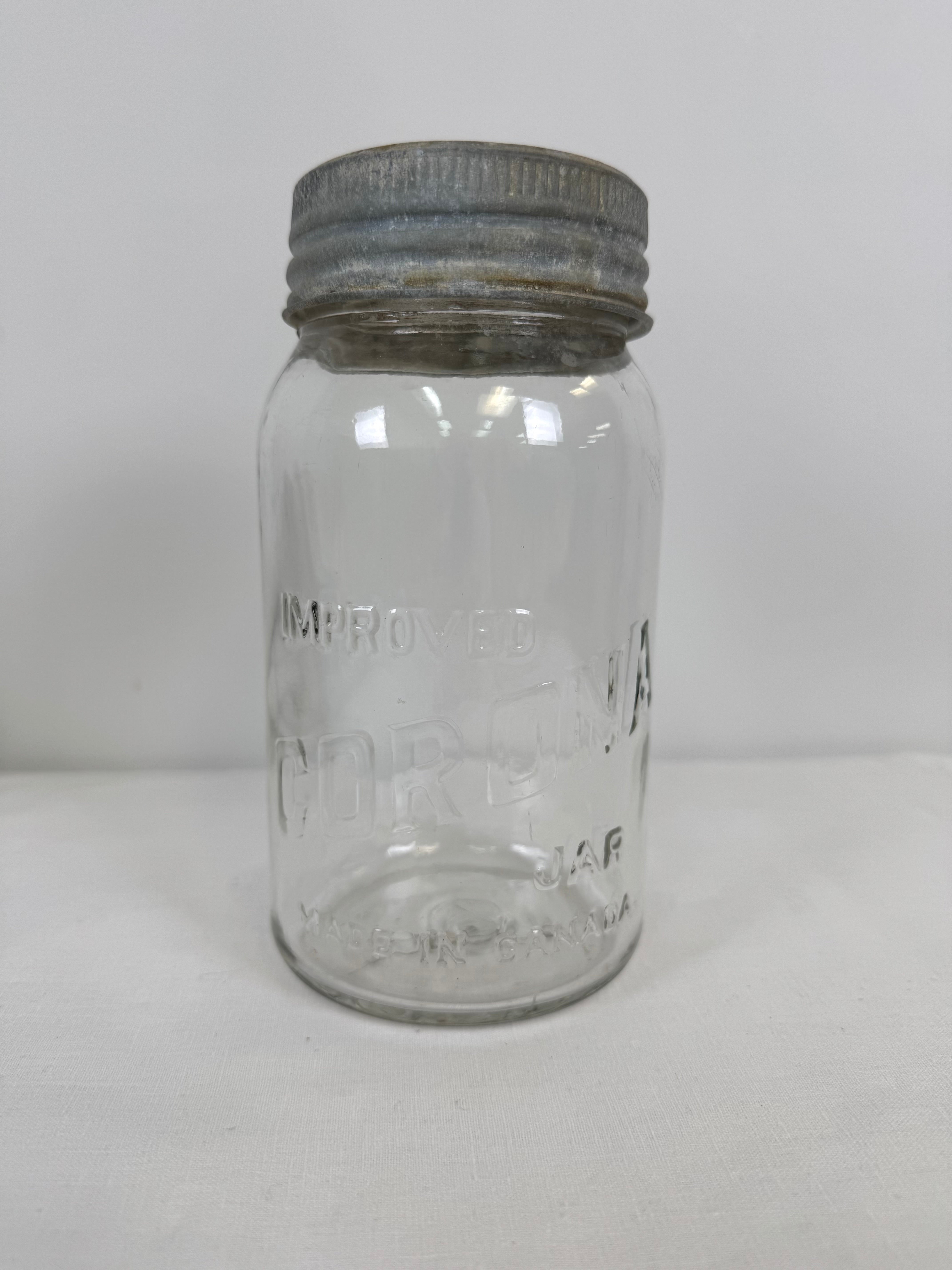 Vitntage Corona 1qt Mason Glass Jar