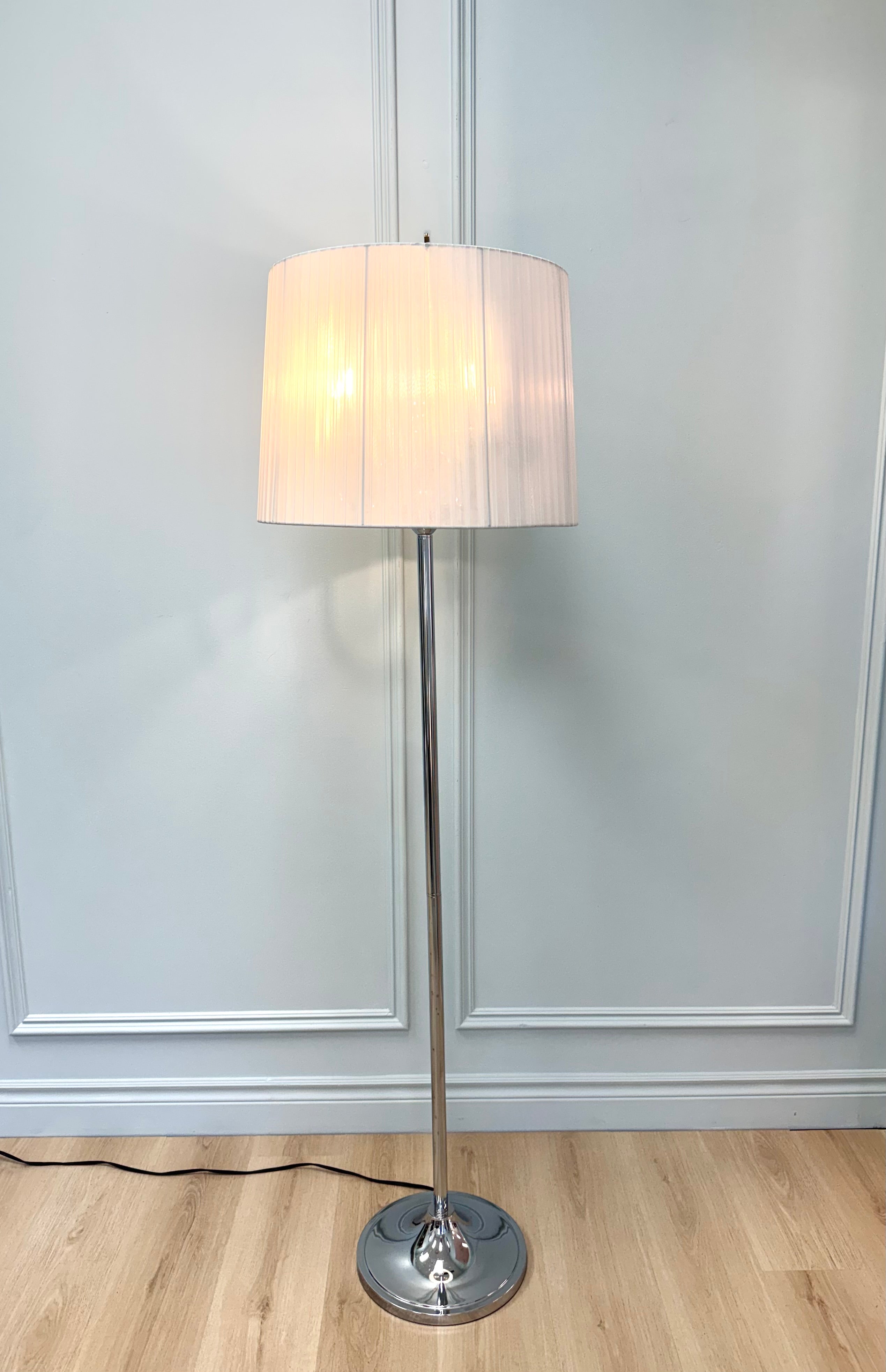 Polished Chrome Candelabra Floor Lamp