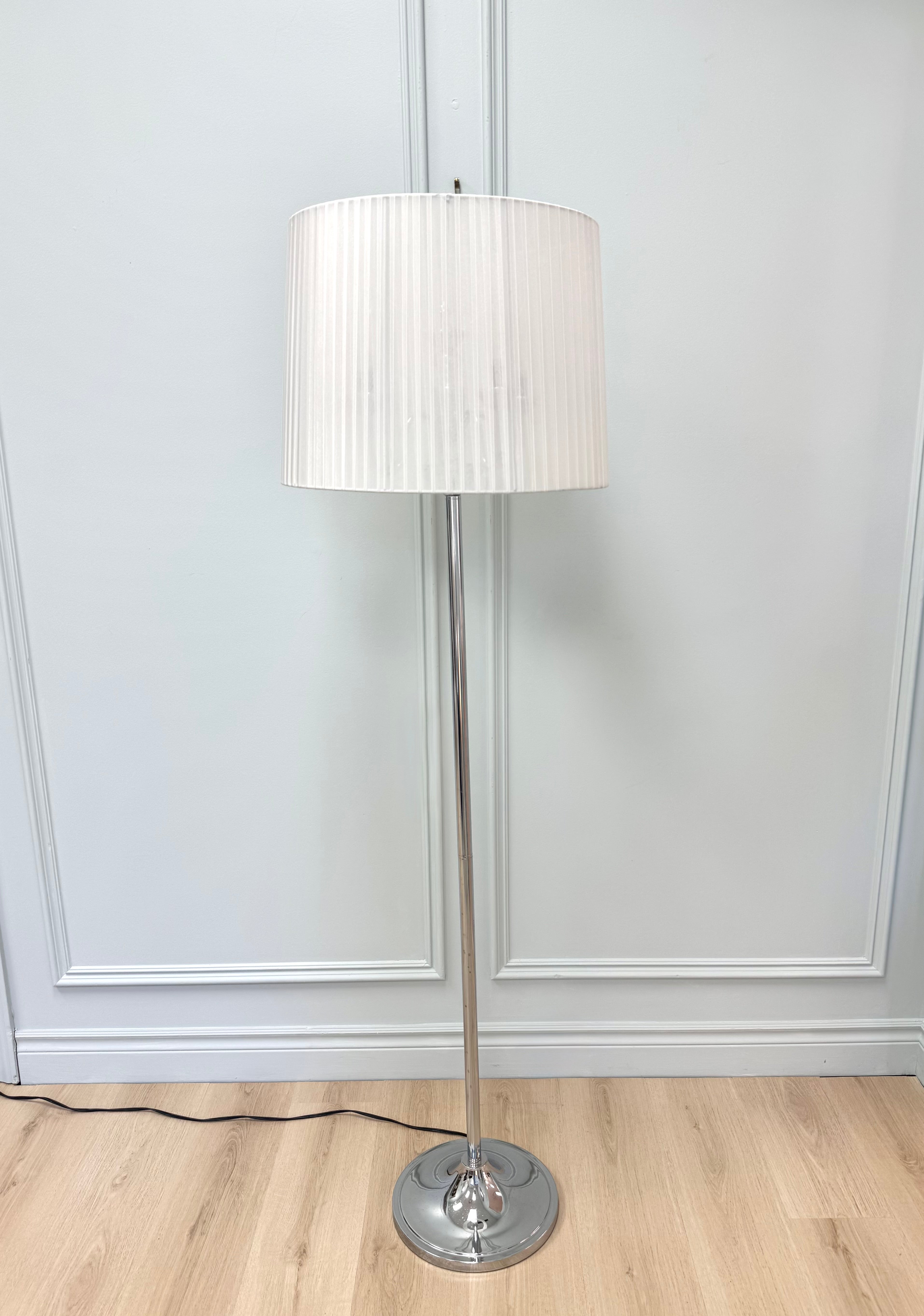 Polished Chrome Candelabra Floor Lamp