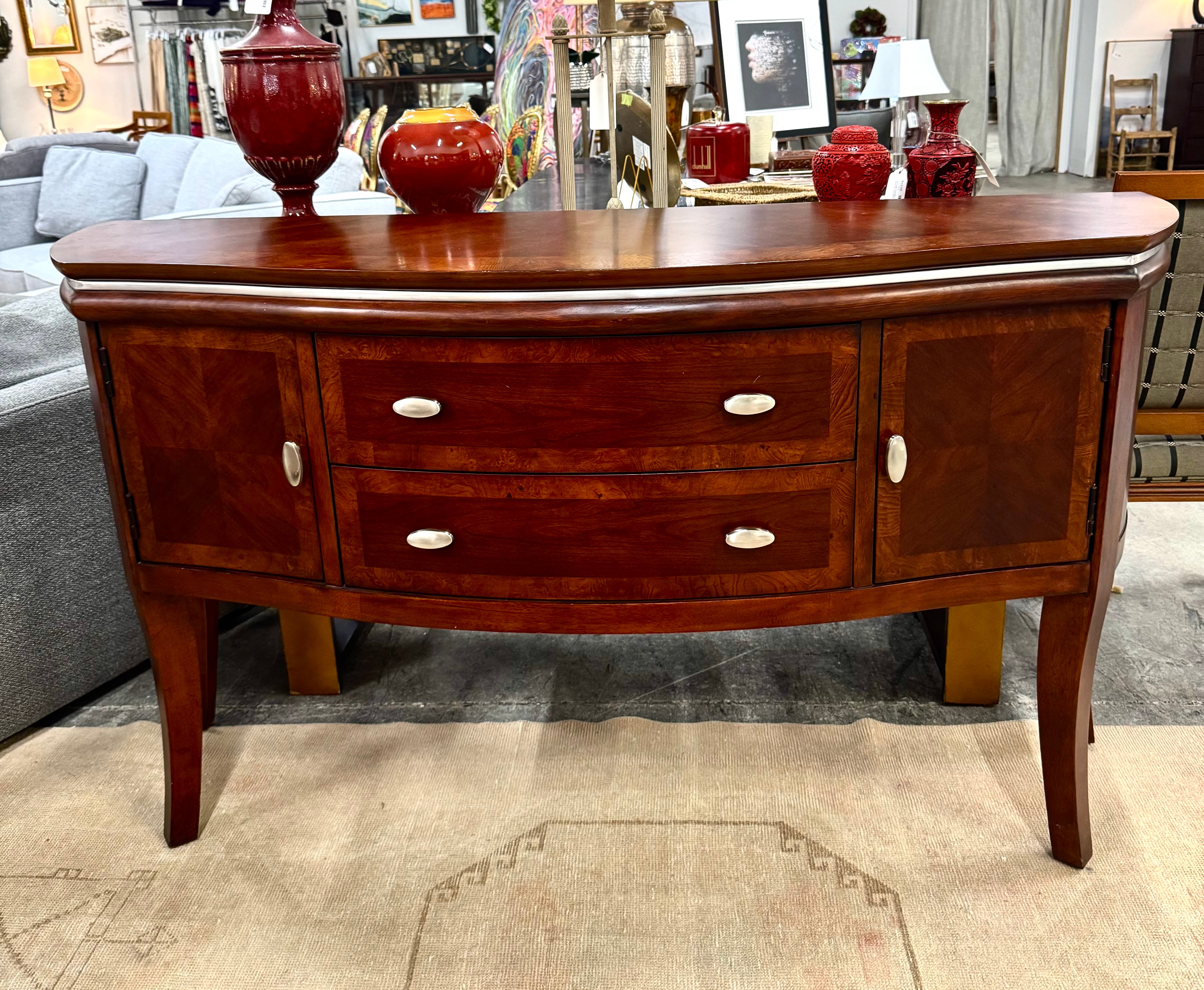 Tapered Demilune Console with Inlay