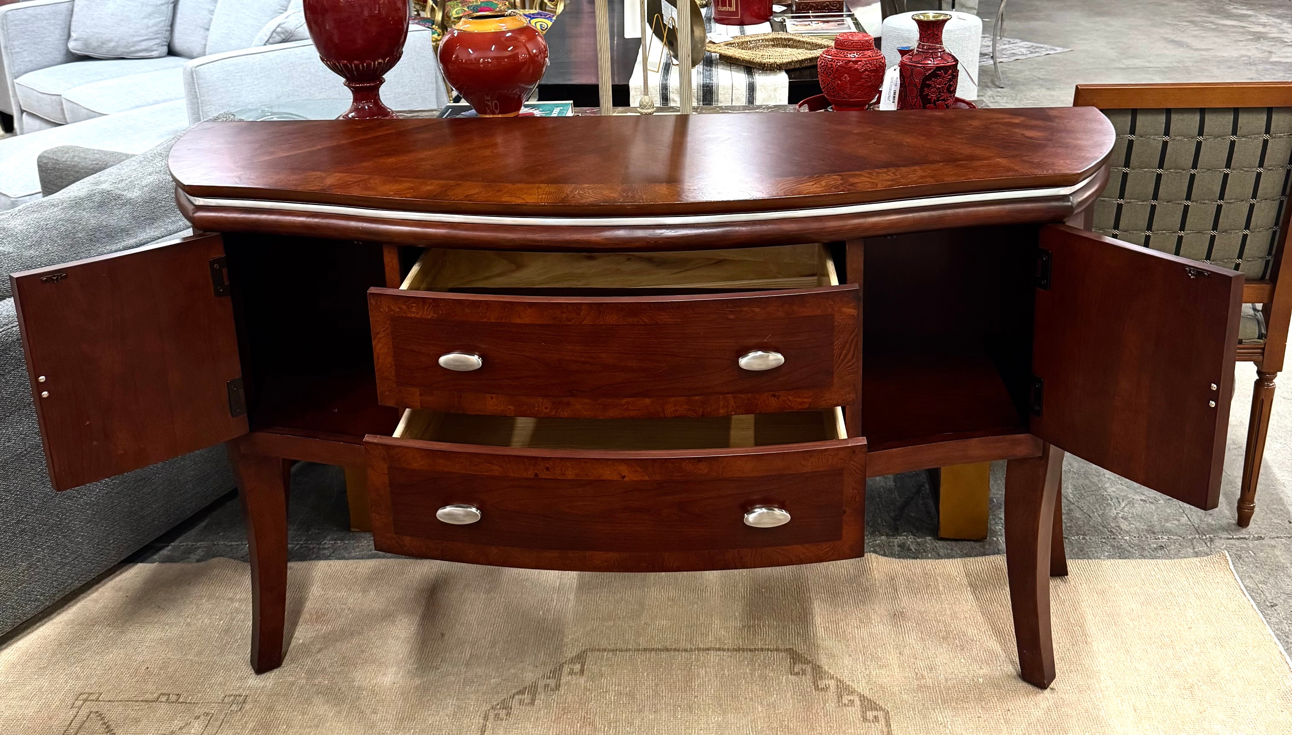 Tapered Demilune Console with Inlay