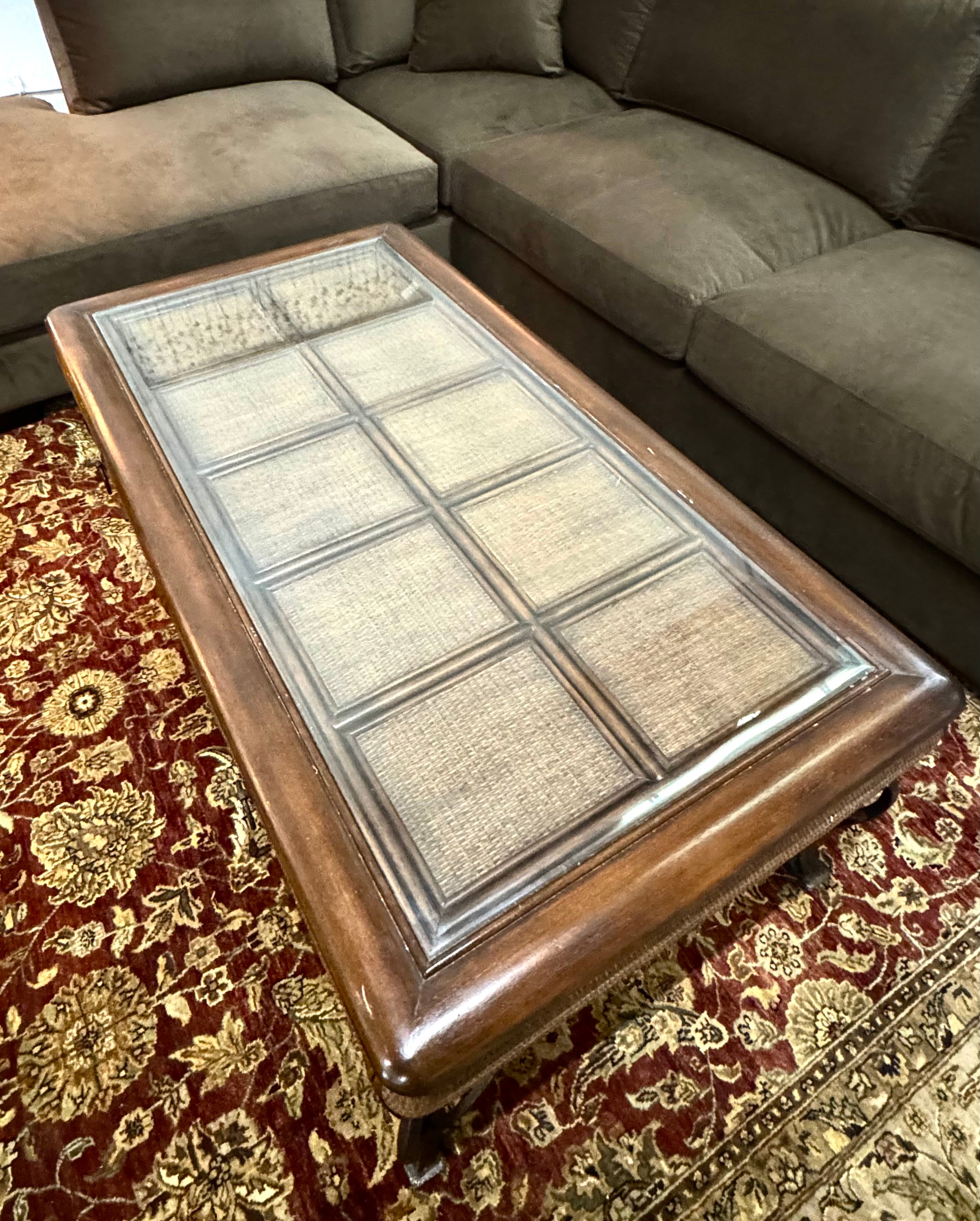Iron & Rattan Coffee Table