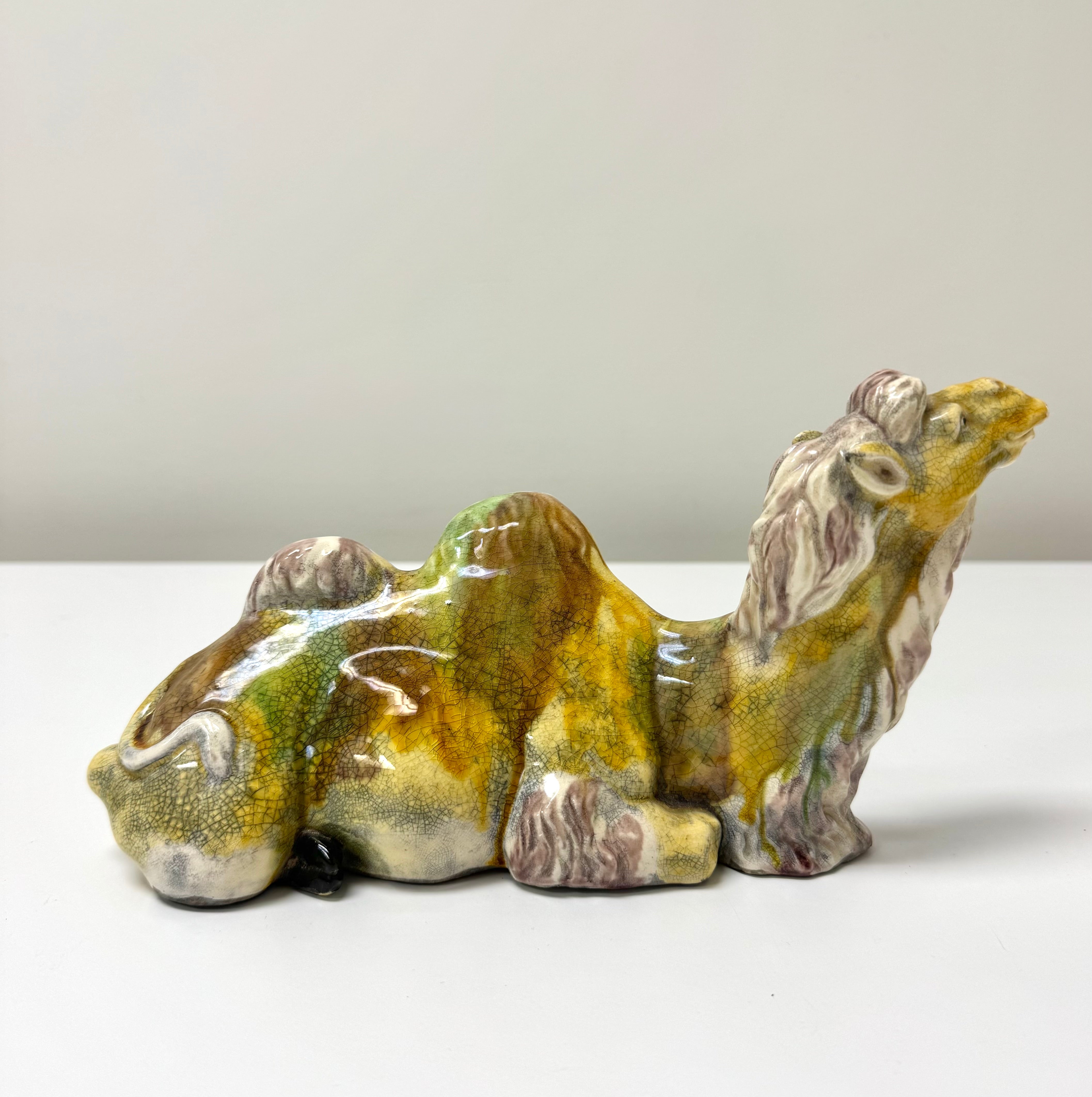 Crackle Sancai Glaze Ceramic Resting Camel